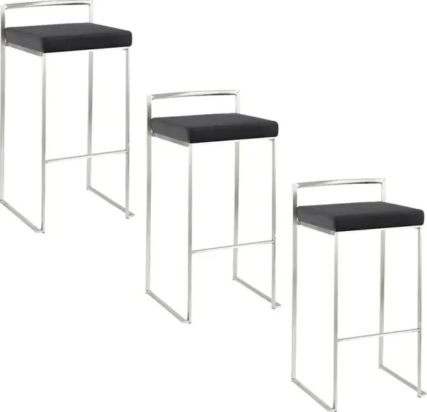 Birdlake IV Blue Barstool, Set of 3