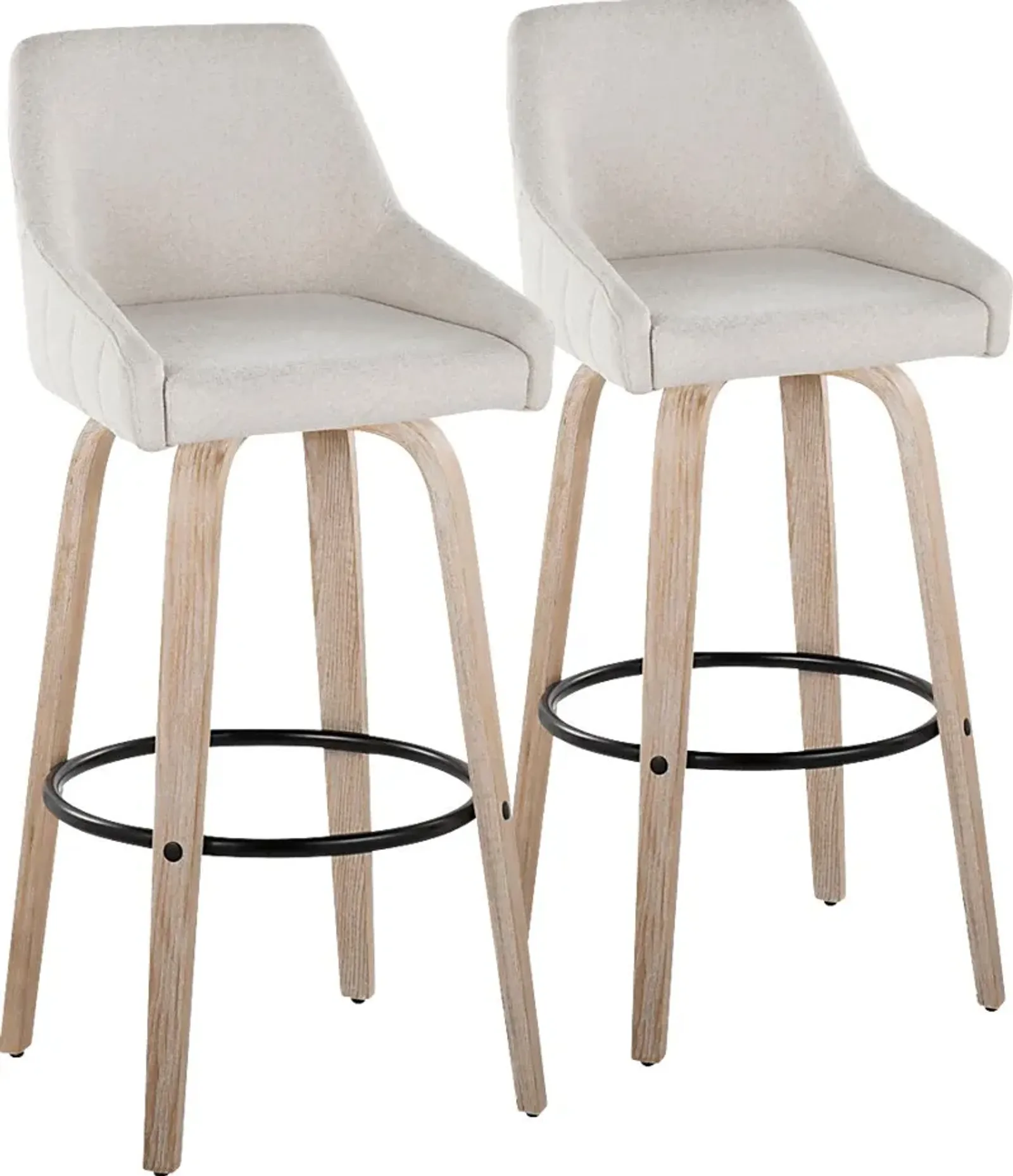 Ashlynd IV Cream Swivel Barstool, Set of 2