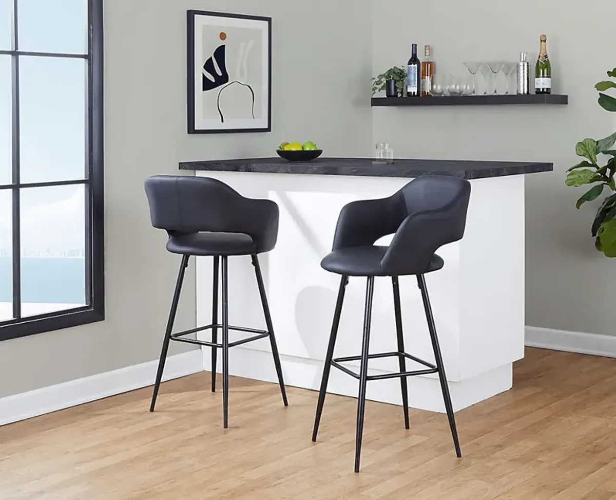 Orkhid Black Barstool, Set of 2