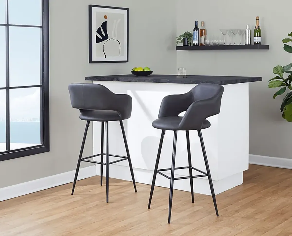 Orkhid Gray Barstool, Set of 2