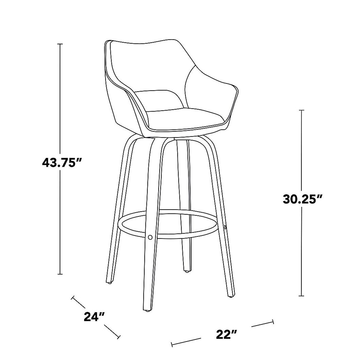 Ovur I Gray Swivel Barstool, Set of 2