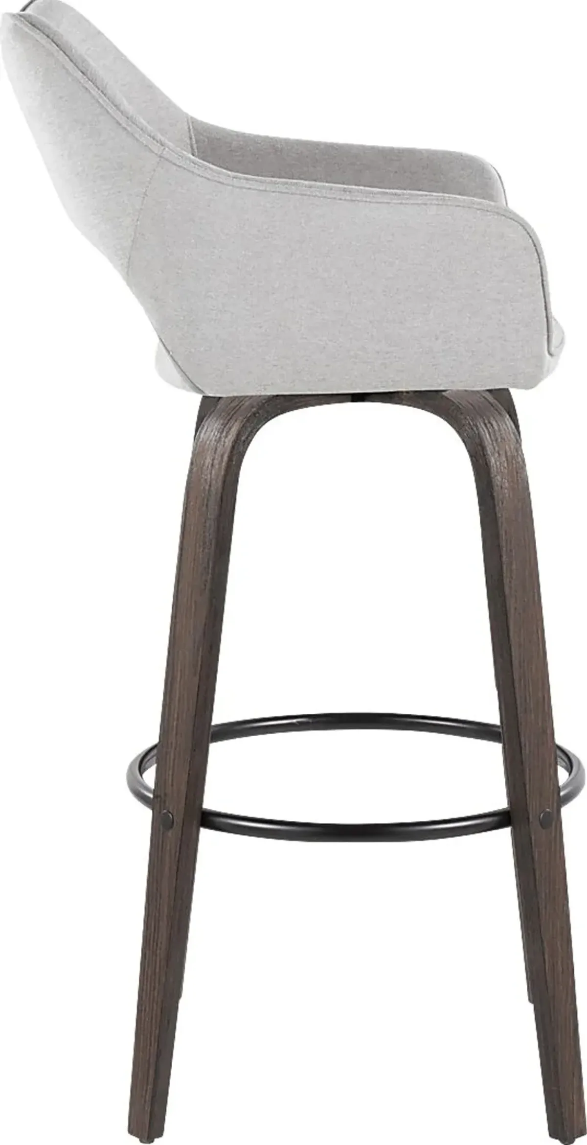 Ovur I Gray Swivel Barstool, Set of 2