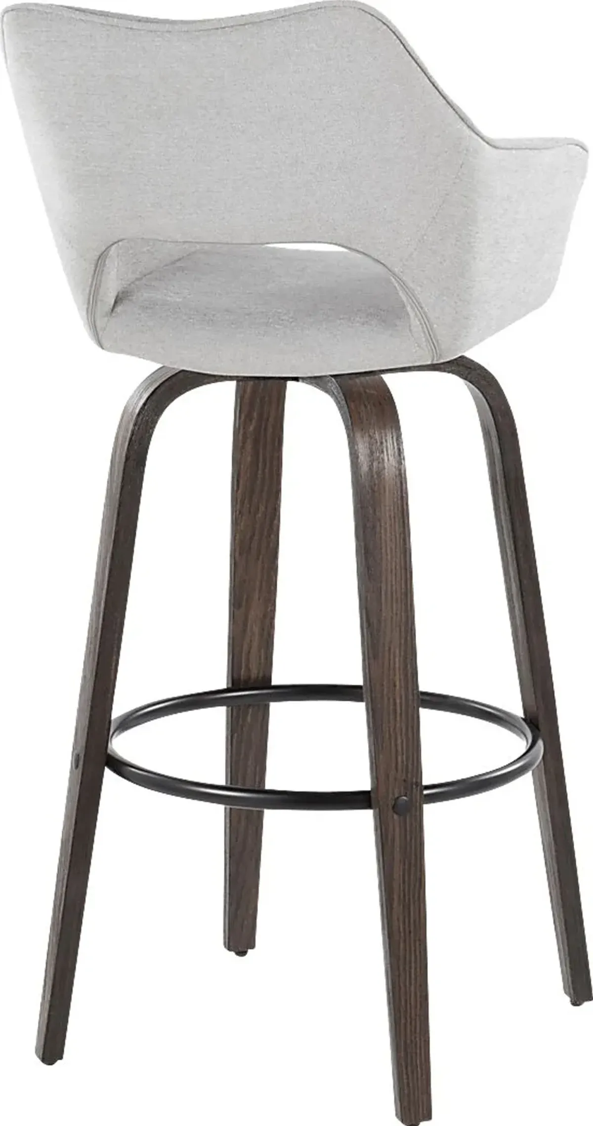 Ovur I Gray Swivel Barstool, Set of 2