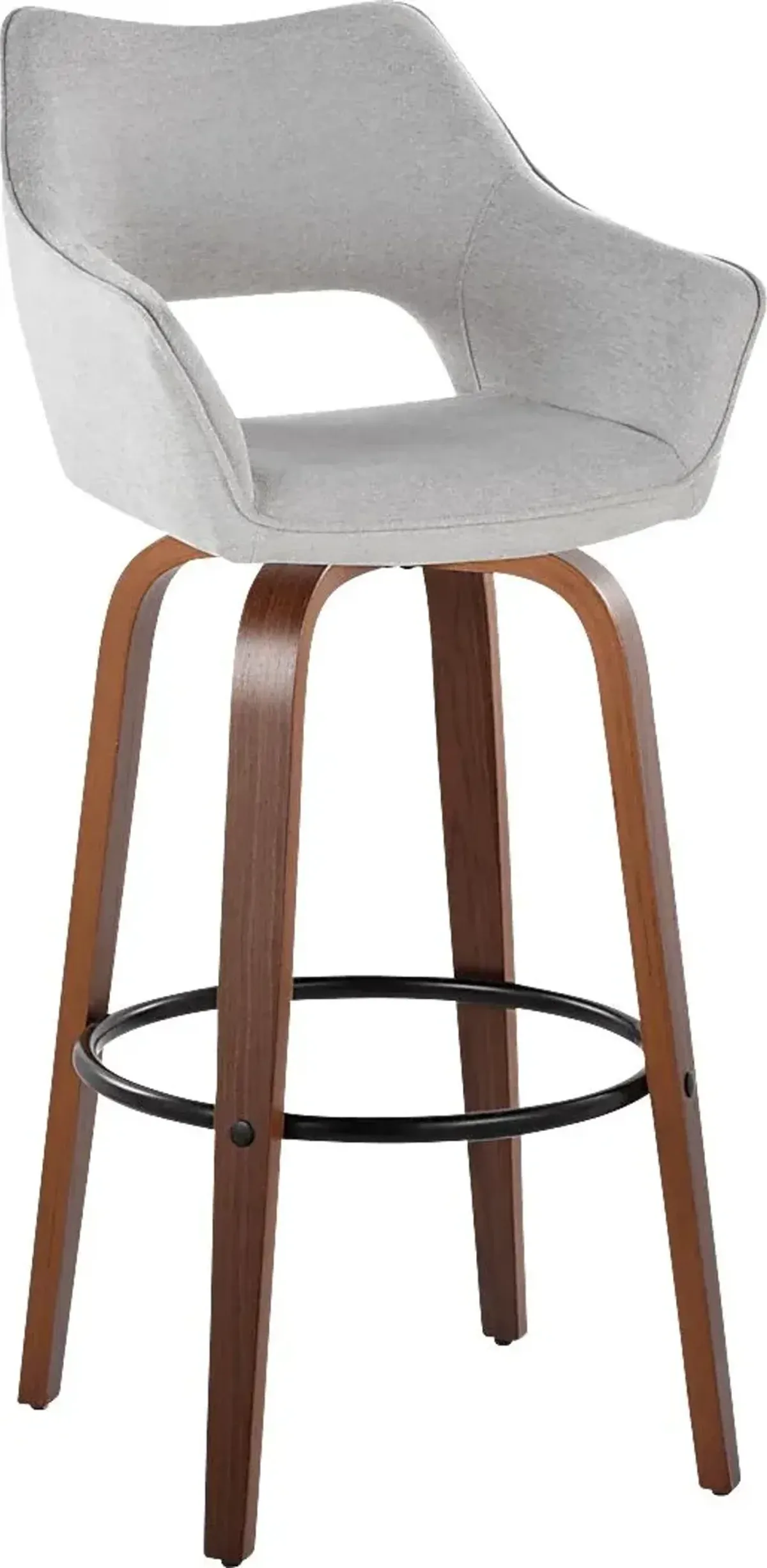 Ovur II Gray Swivel Barstool, Set of 2