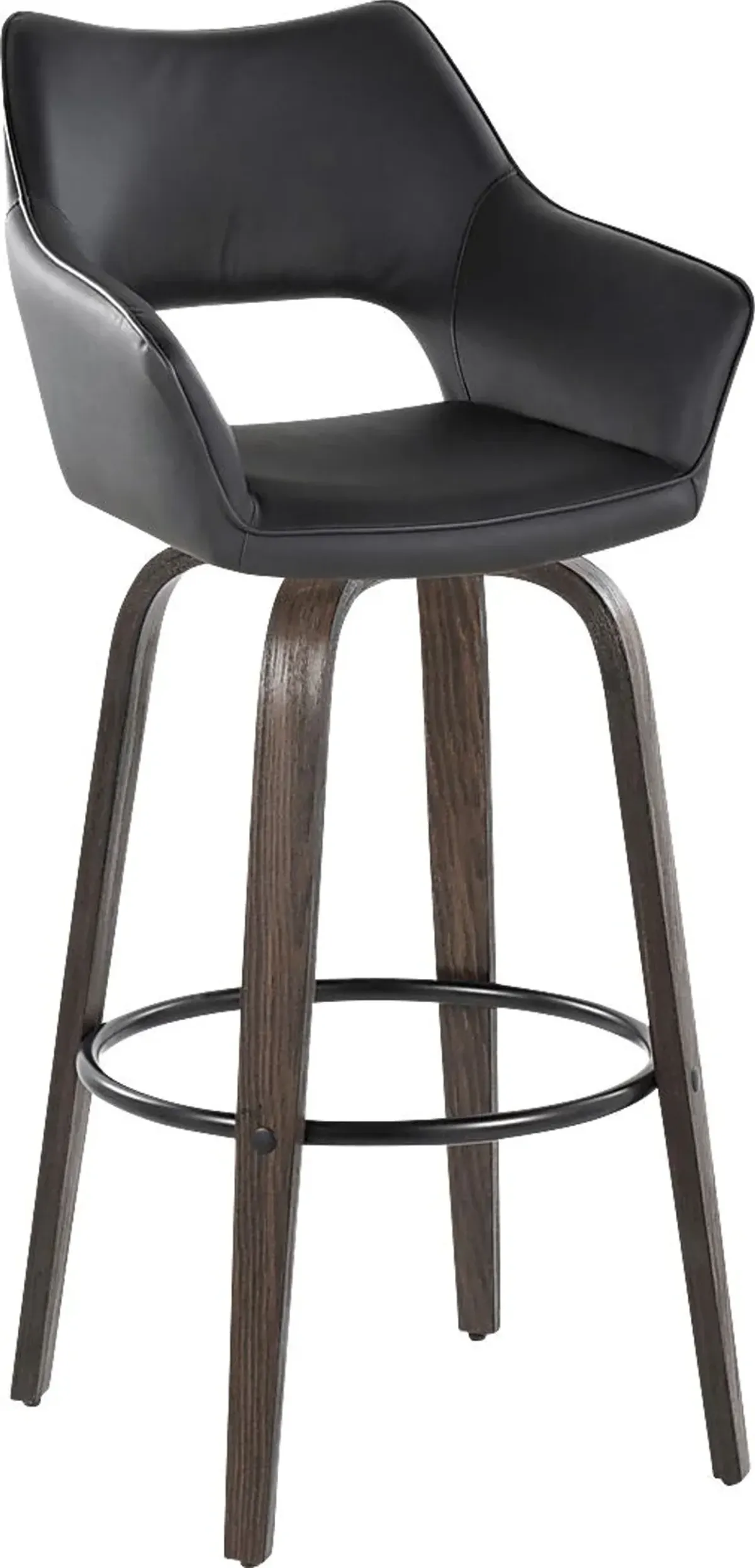 Ovur III Black Swivel Barstool, Set of 2