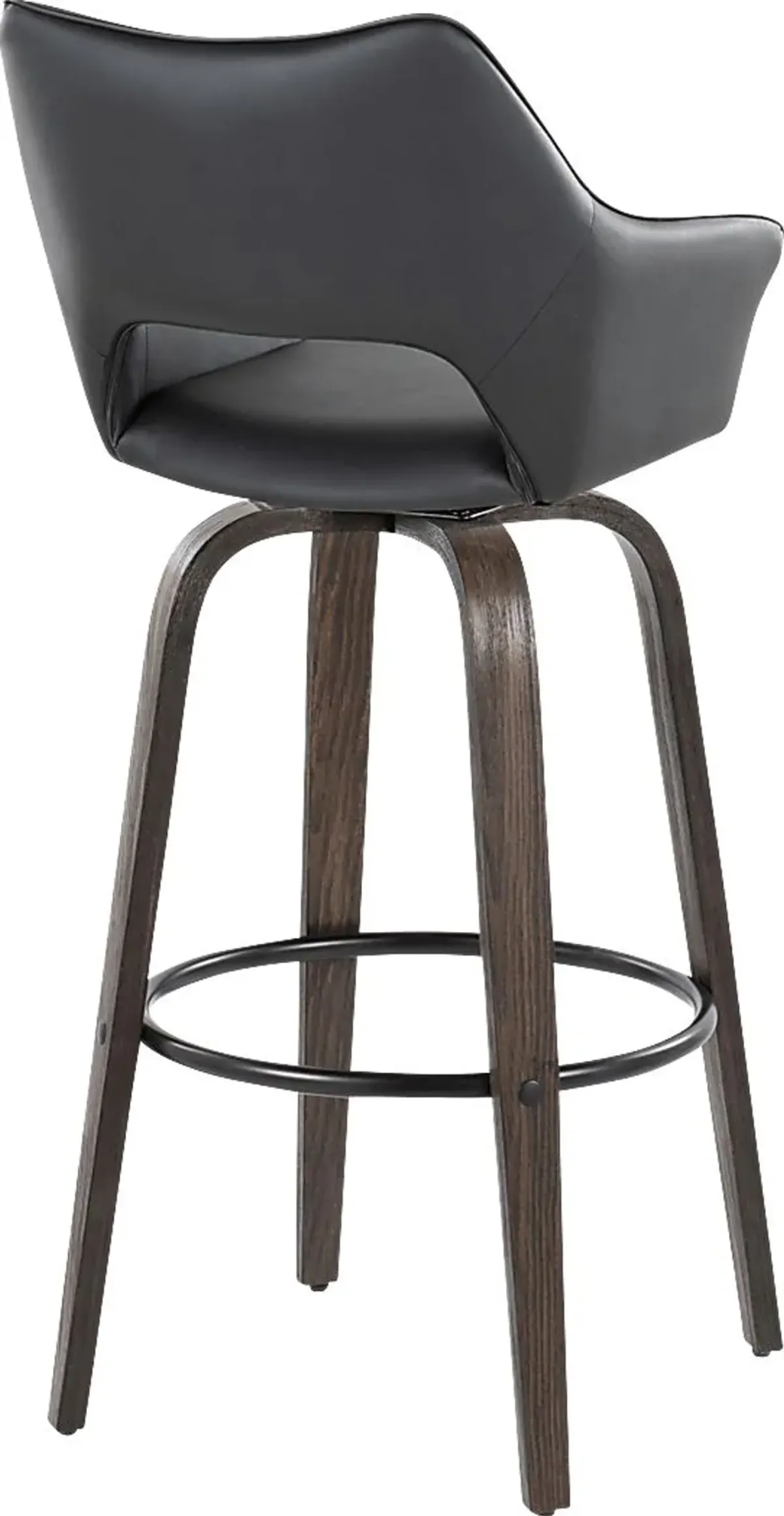 Ovur III Black Swivel Barstool, Set of 2