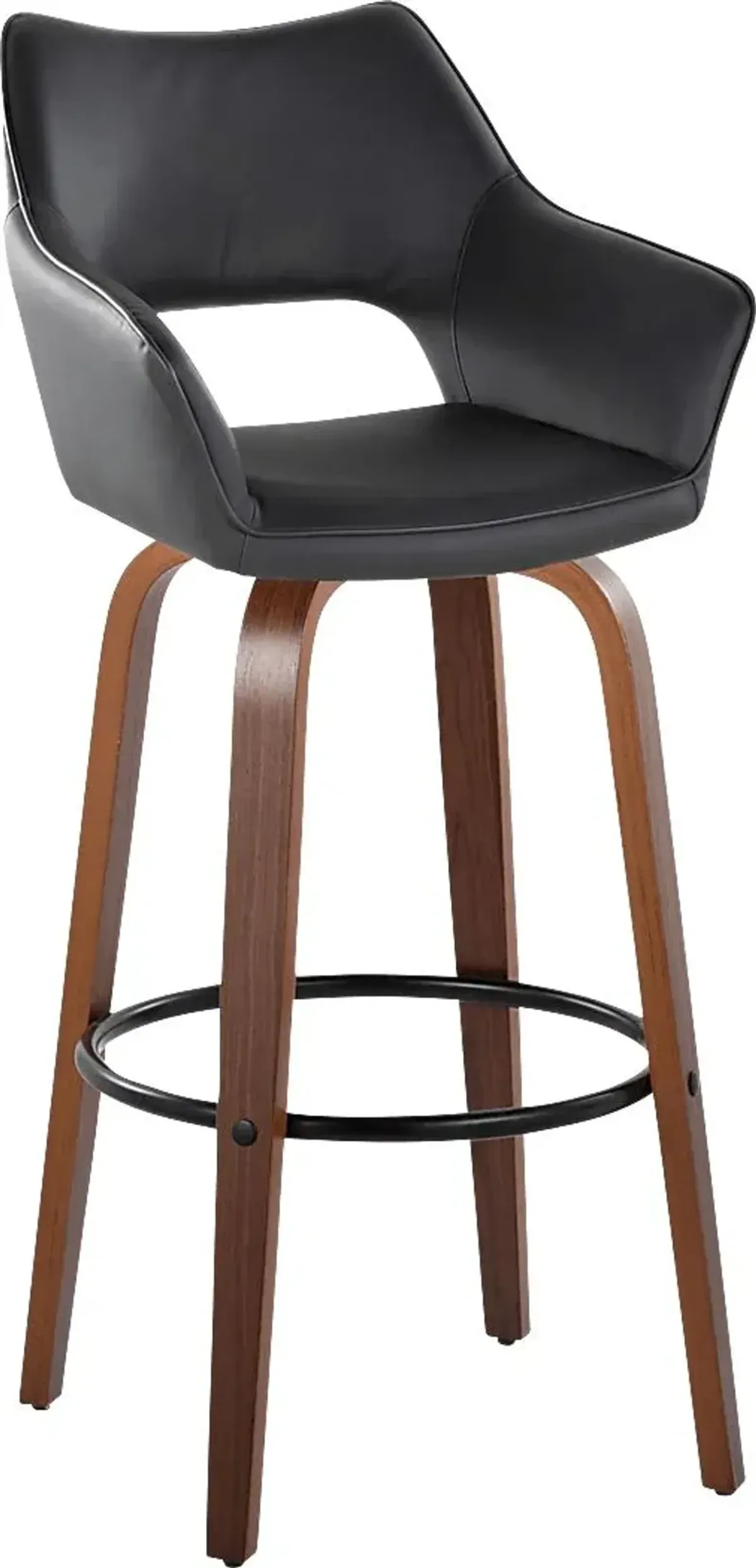 Ovur IV Black Swivel Barstool, Set of 2