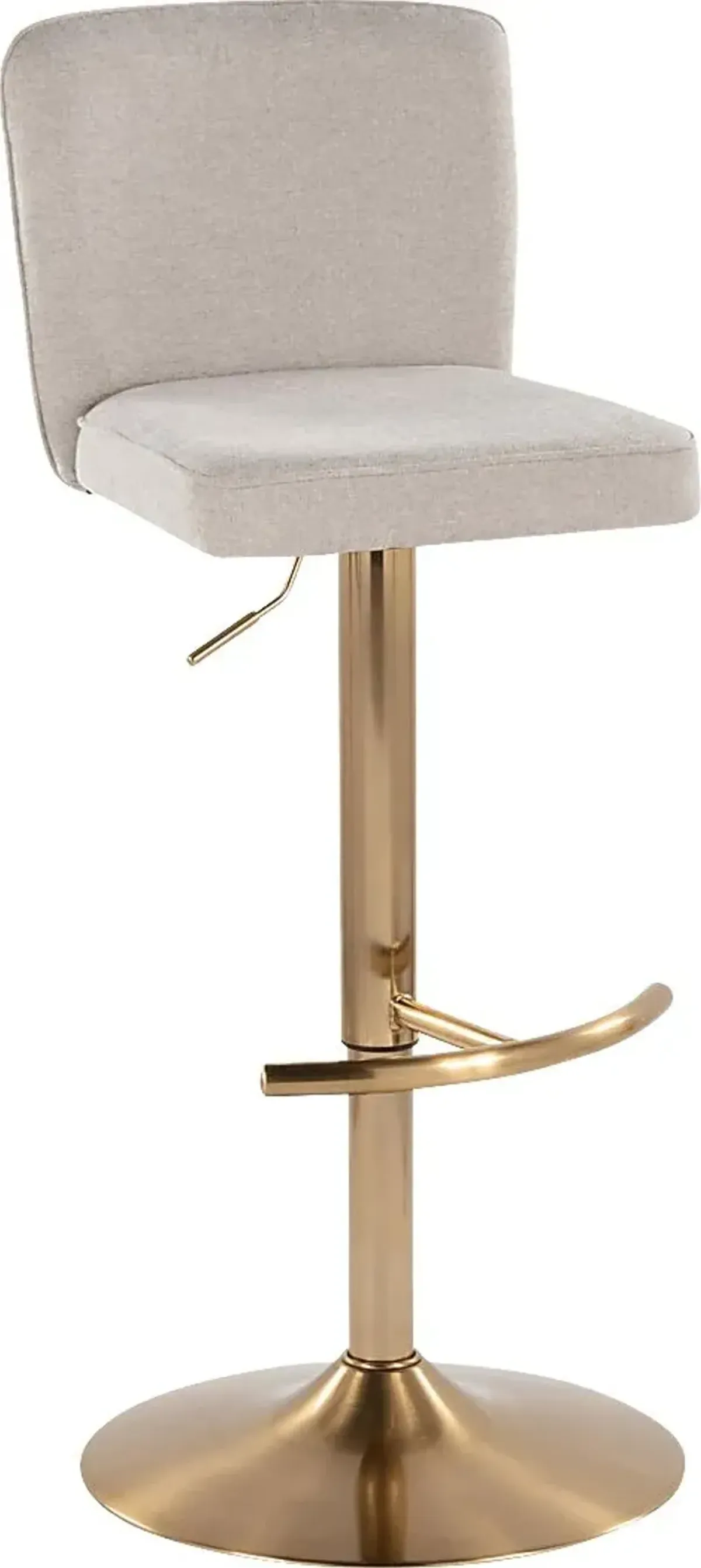 Marcei Beige Adjustable Swivel Barstool, Set of 2