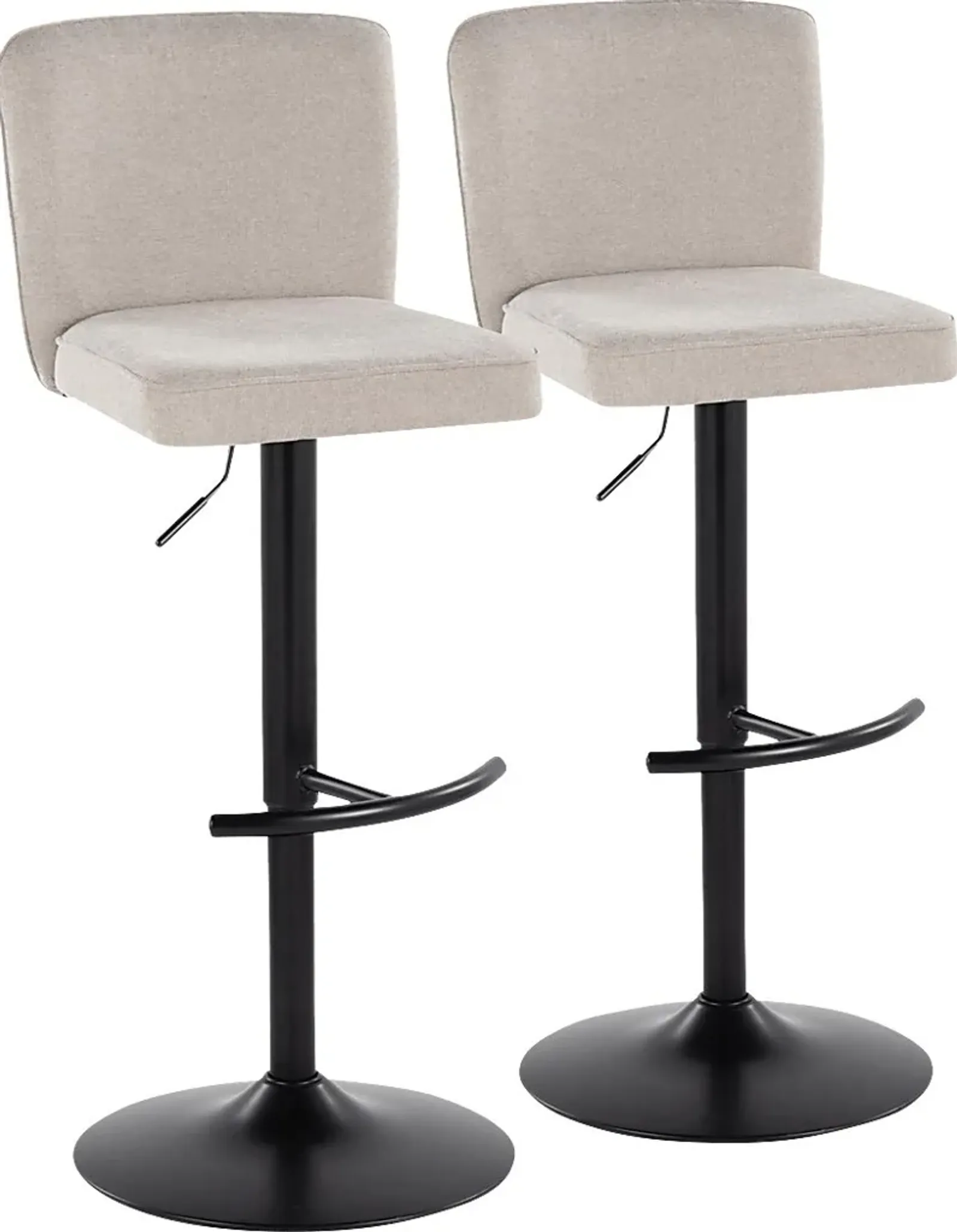 Marcei I Beige Adjustable Swivel Barstool, Set of 2