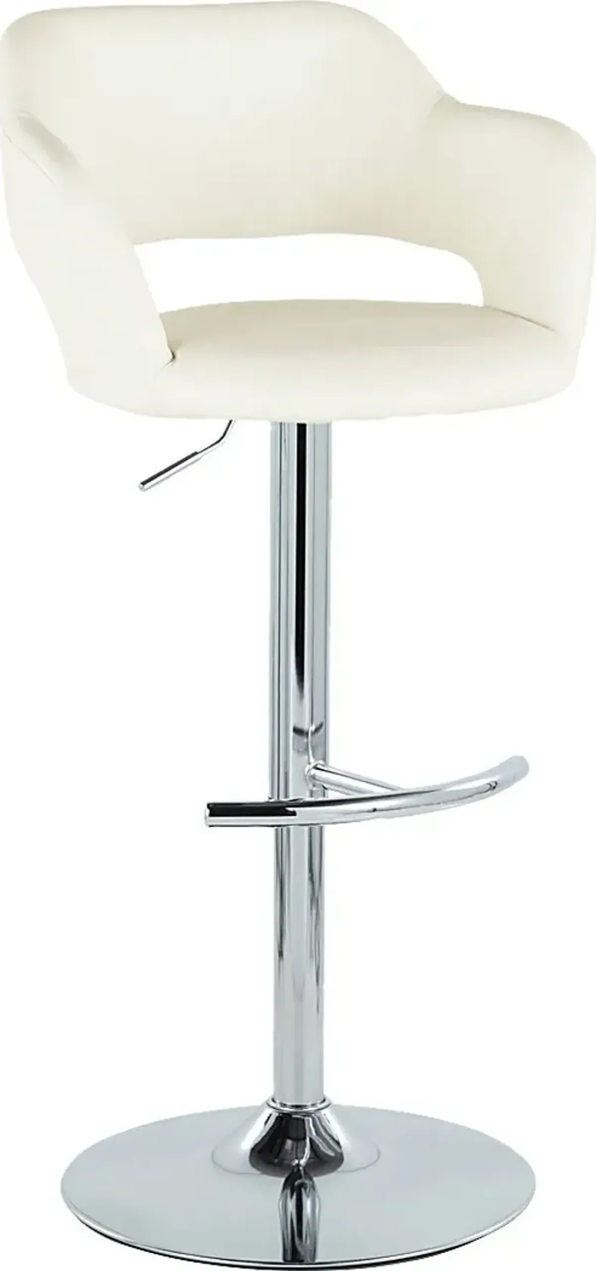 Toune Cream Adjustable Swivel Barstool, Set of 2