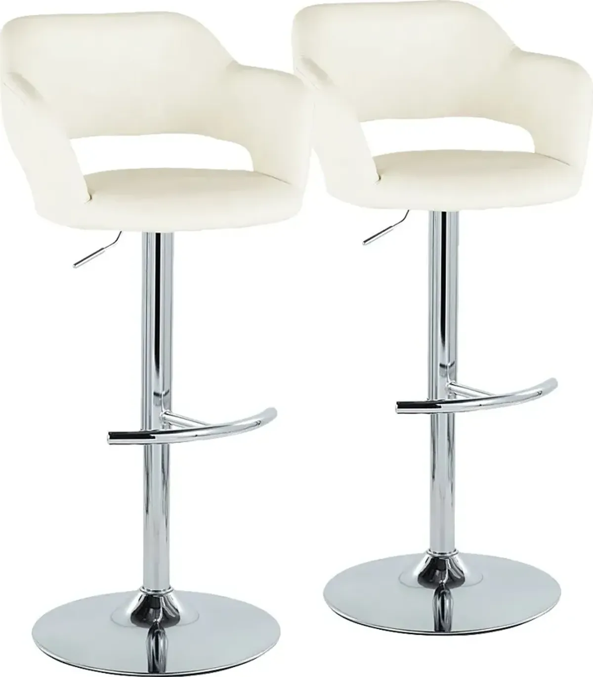Toune Cream Adjustable Swivel Barstool, Set of 2
