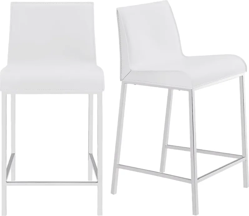 Embdy White Counter Stool, Set of 2