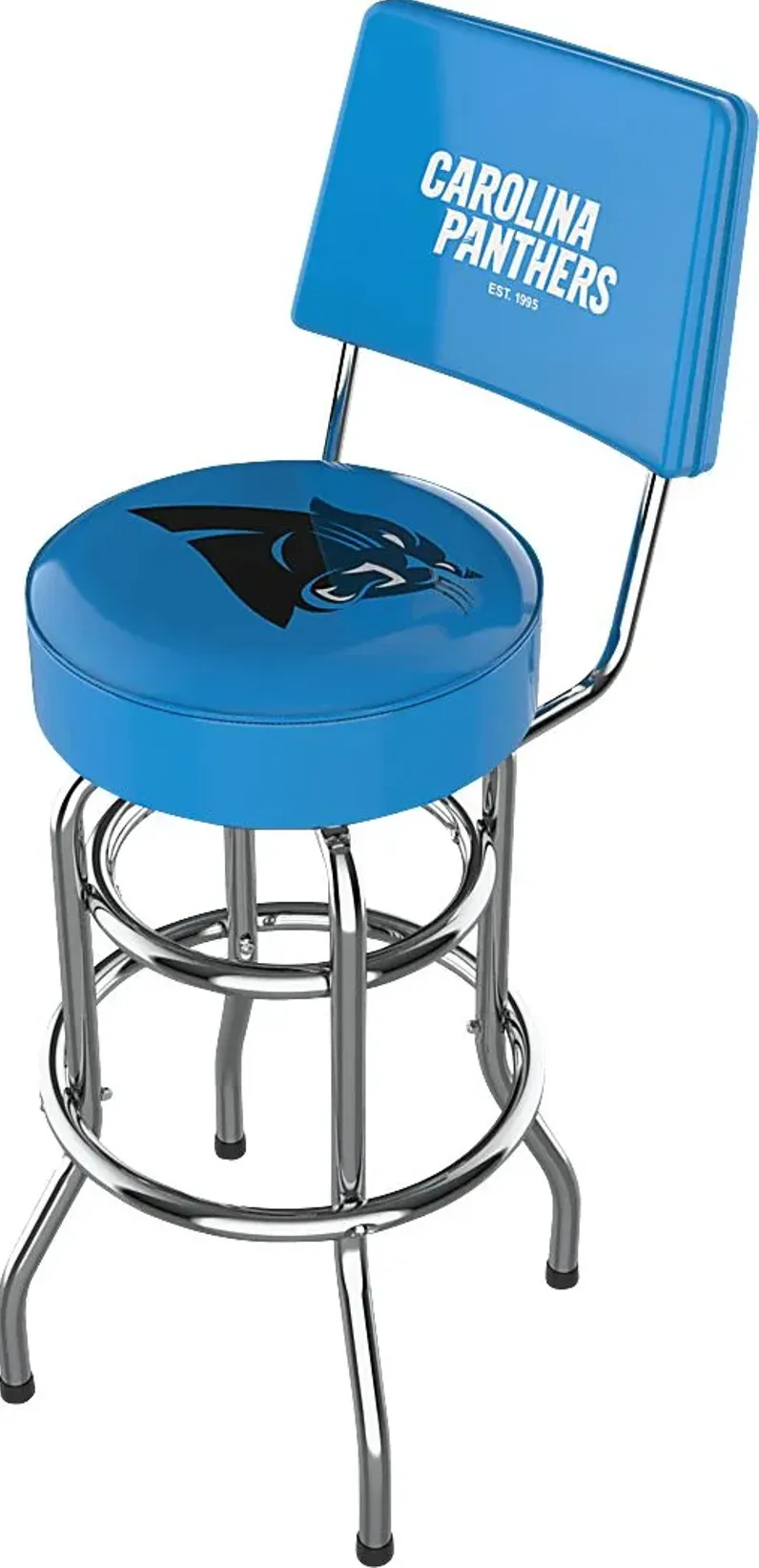 Carolina Panthers Blue Swivel Barstool with Back