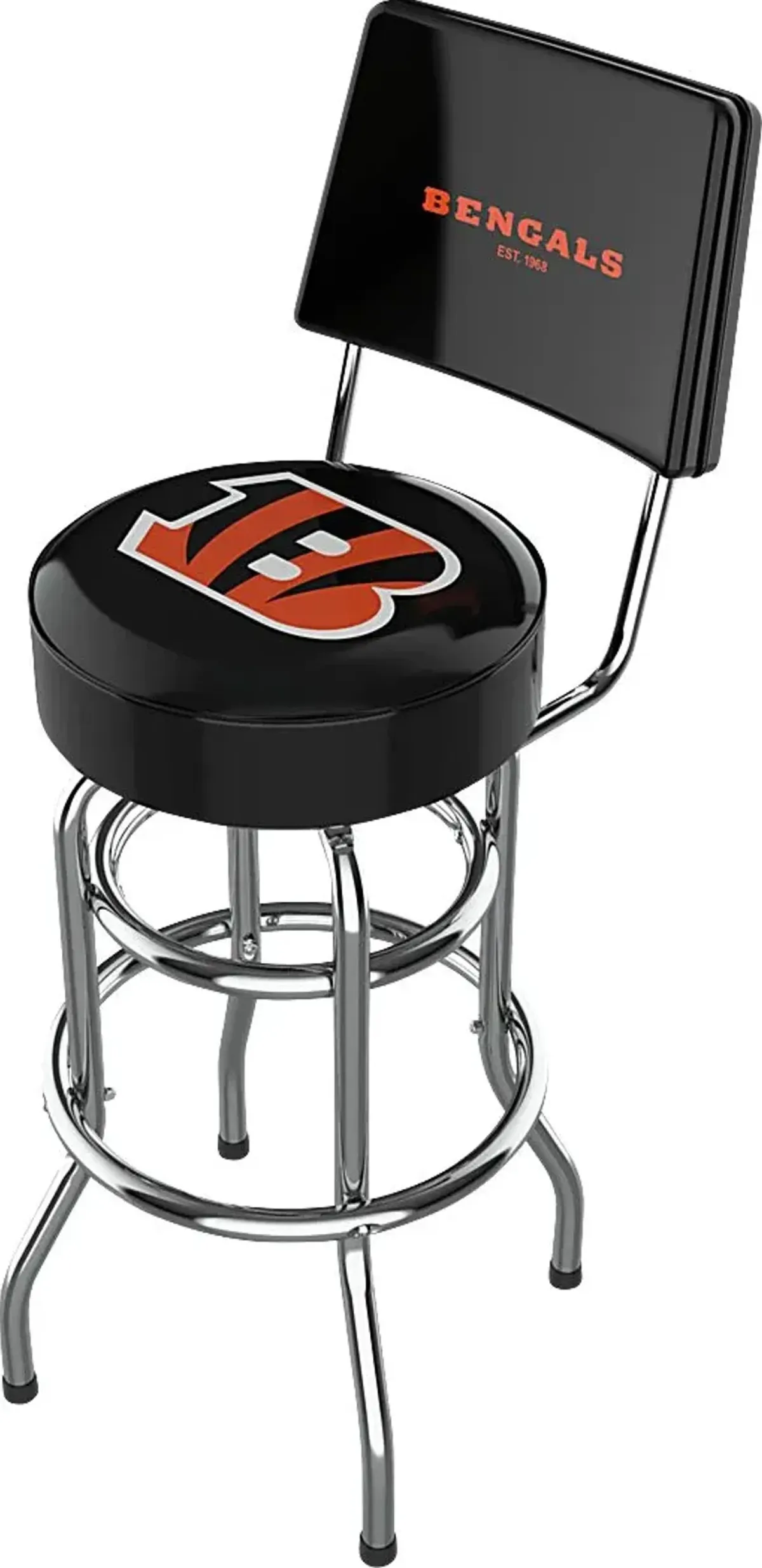 Cincinnati Bengals Black Swivel Barstool with Back