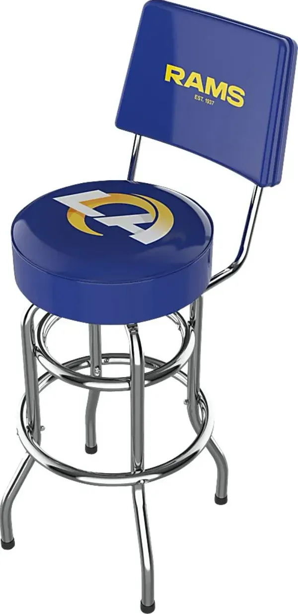 Los Angeles Rams Blue Swivel Barstool with Back
