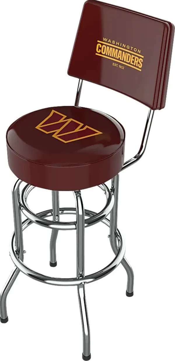 Washington Commanders Burgundy Swivel Barstool with Back