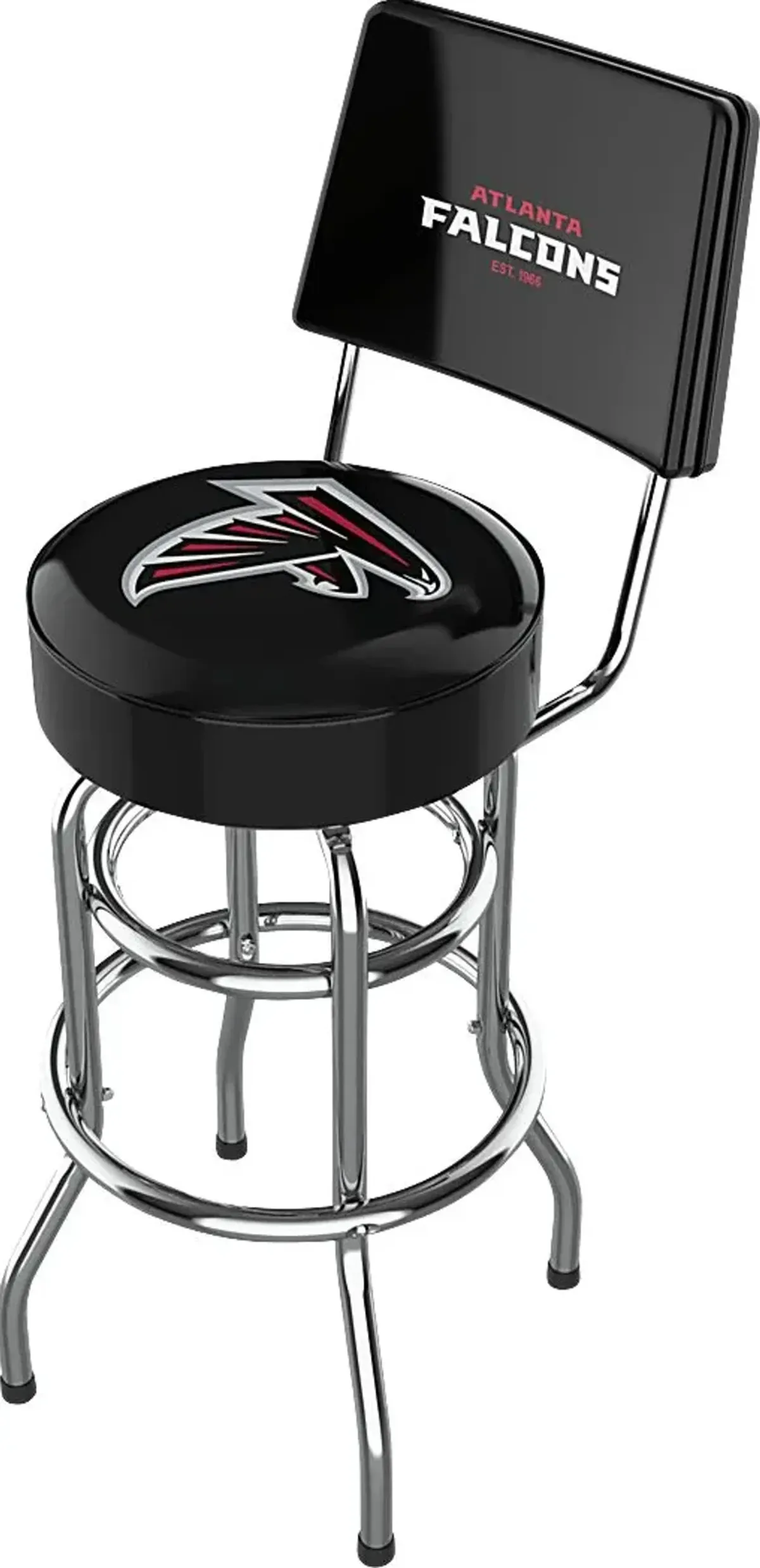 Atlanta Falcons Black Swivel Barstool with Back