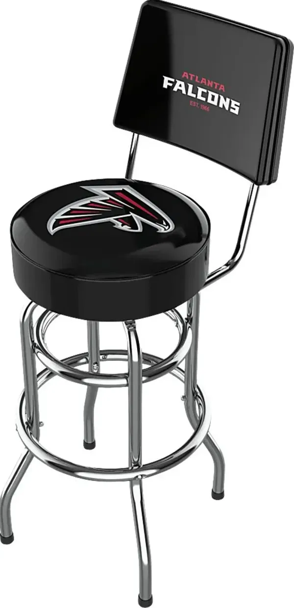Atlanta Falcons Black Swivel Barstool with Back