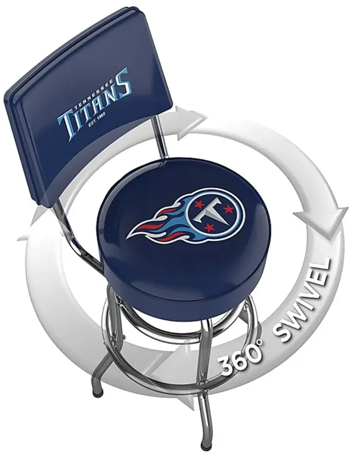 Tennessee Titans Blue Swivel Barstool with Back