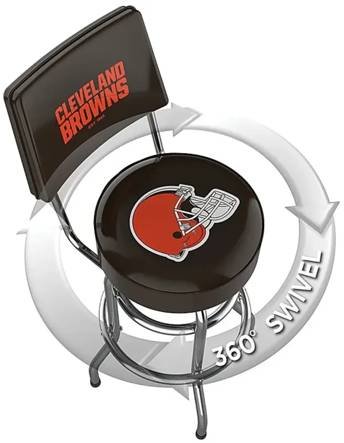Cleveland Browns Black Swivel Barstool with Back