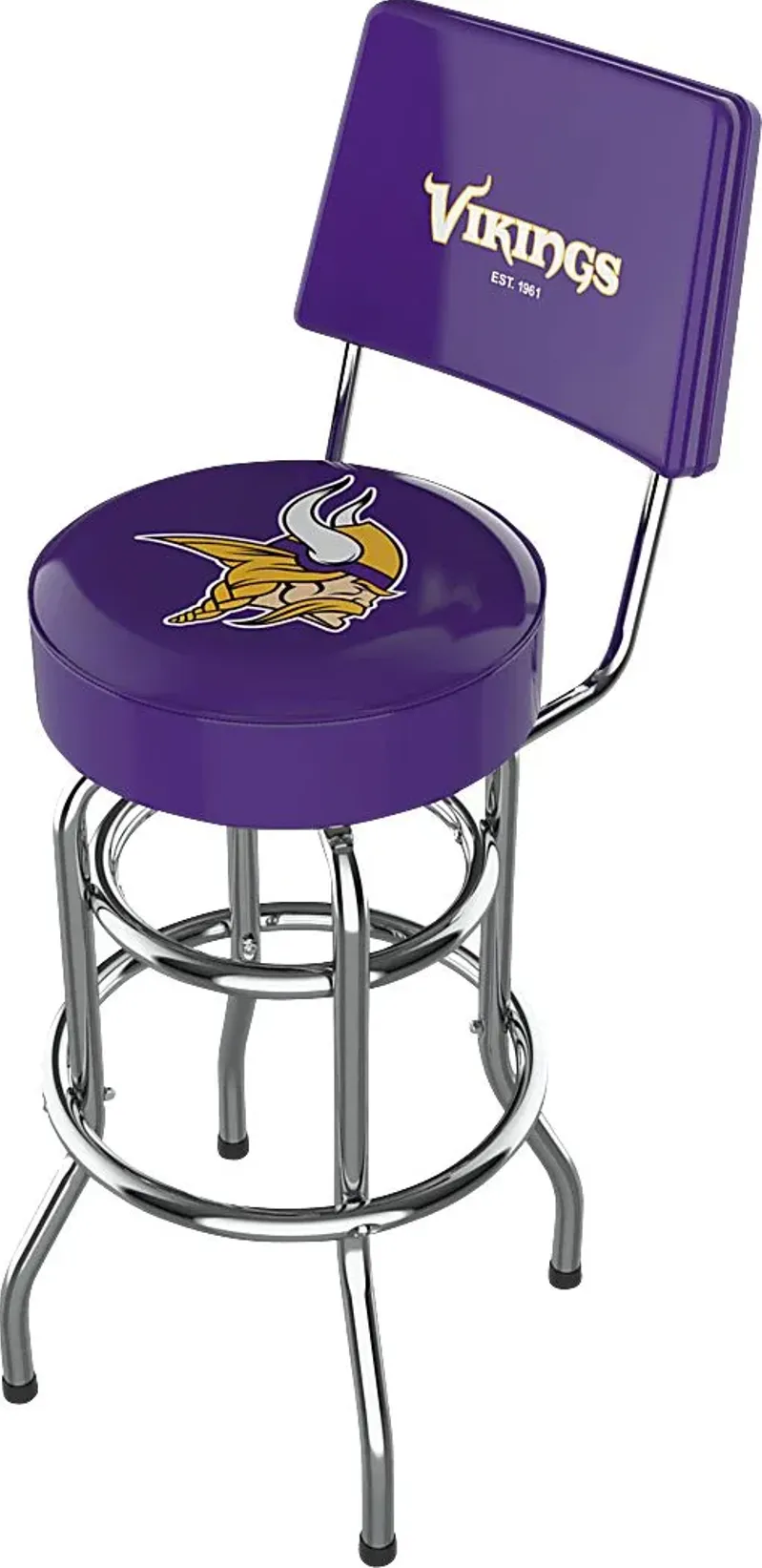 Minnestoa Vikings Purple Swivel Barstool with Back