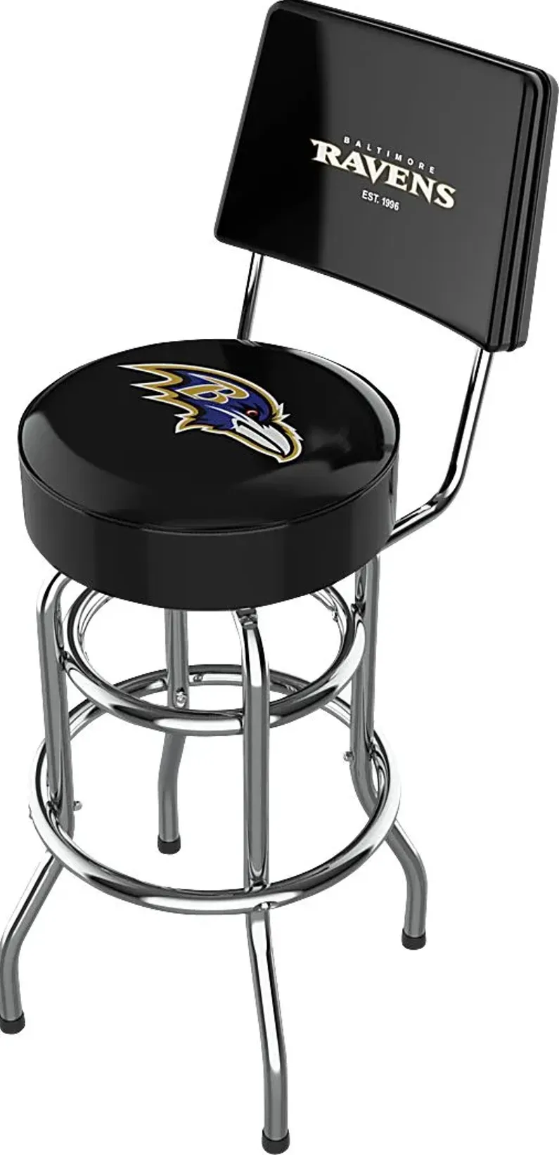 Baltimore Ravens Black Swivel Barstool with Back