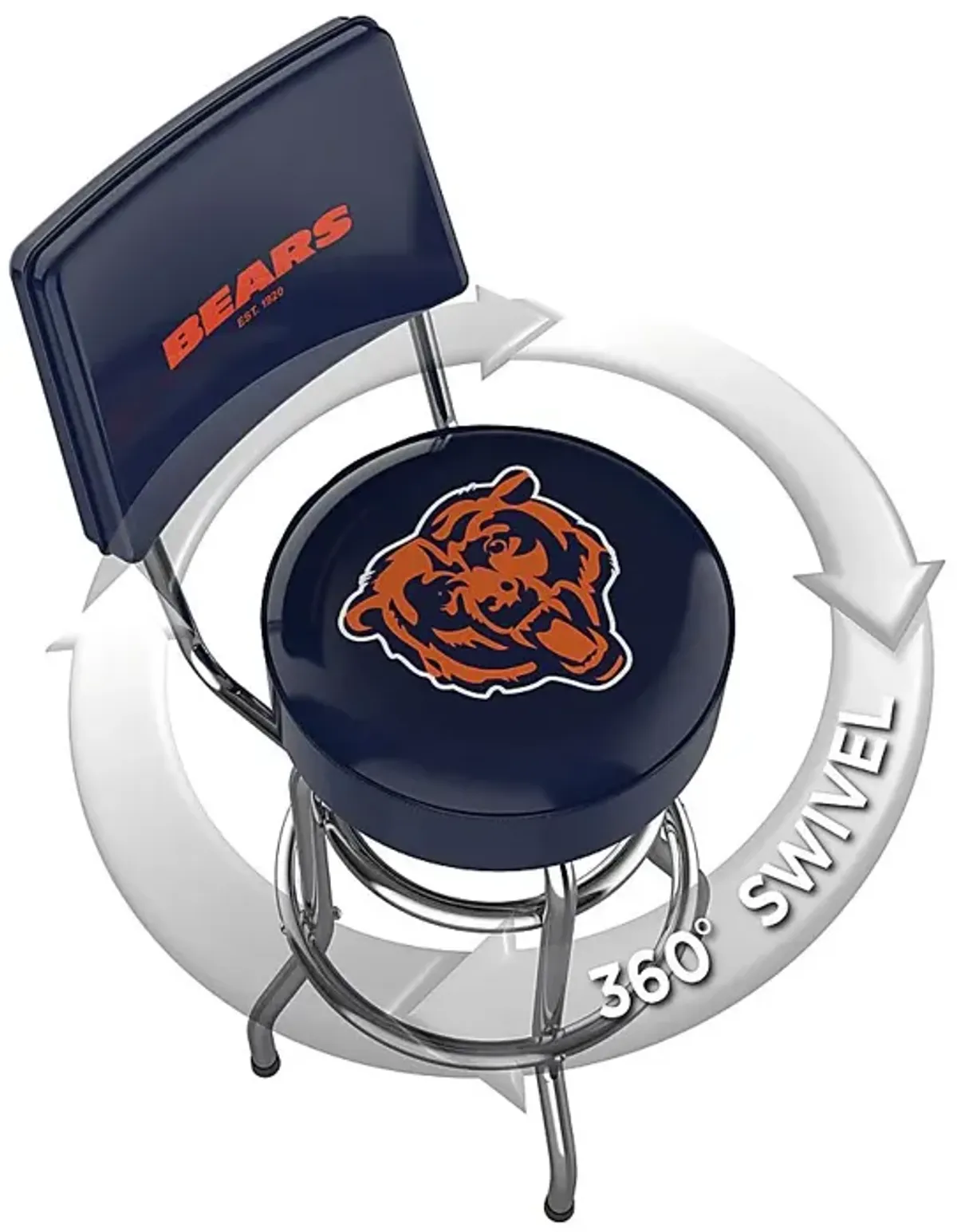 Chicago Bears Navy Swivel Barstool with Back