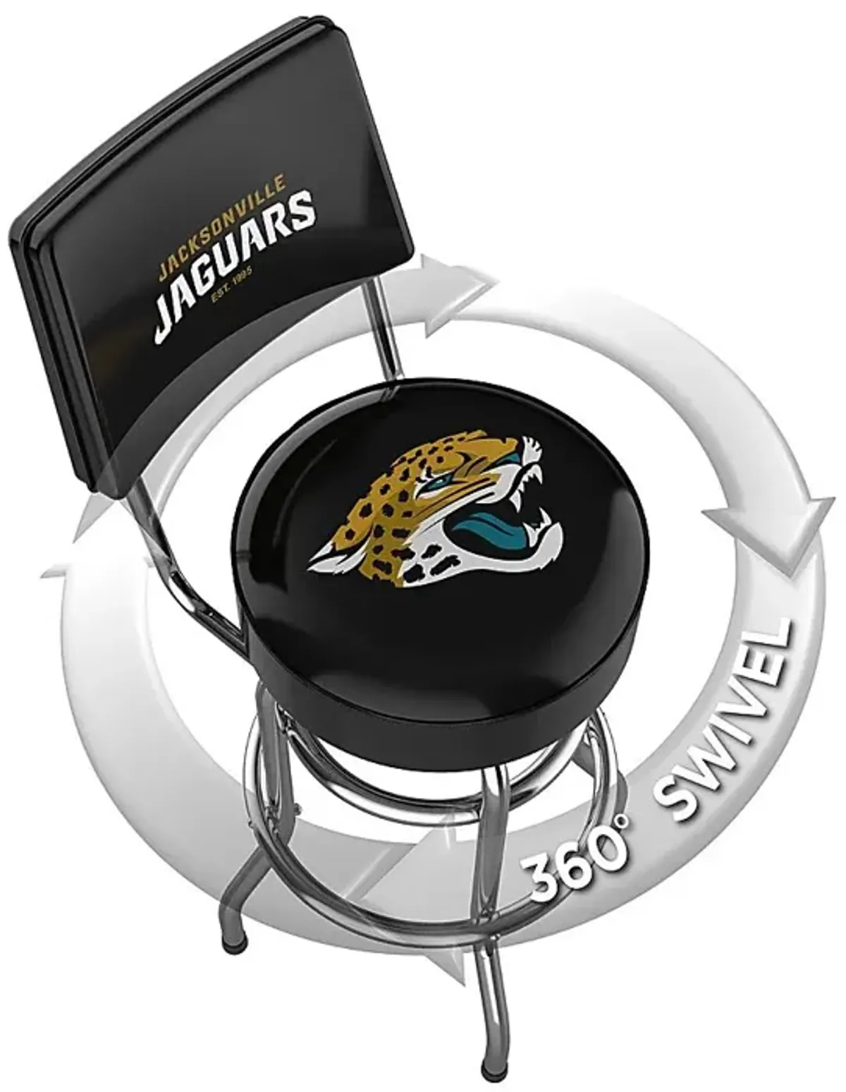 Jacksonville Jaguars Black Swivel Barstool with Back