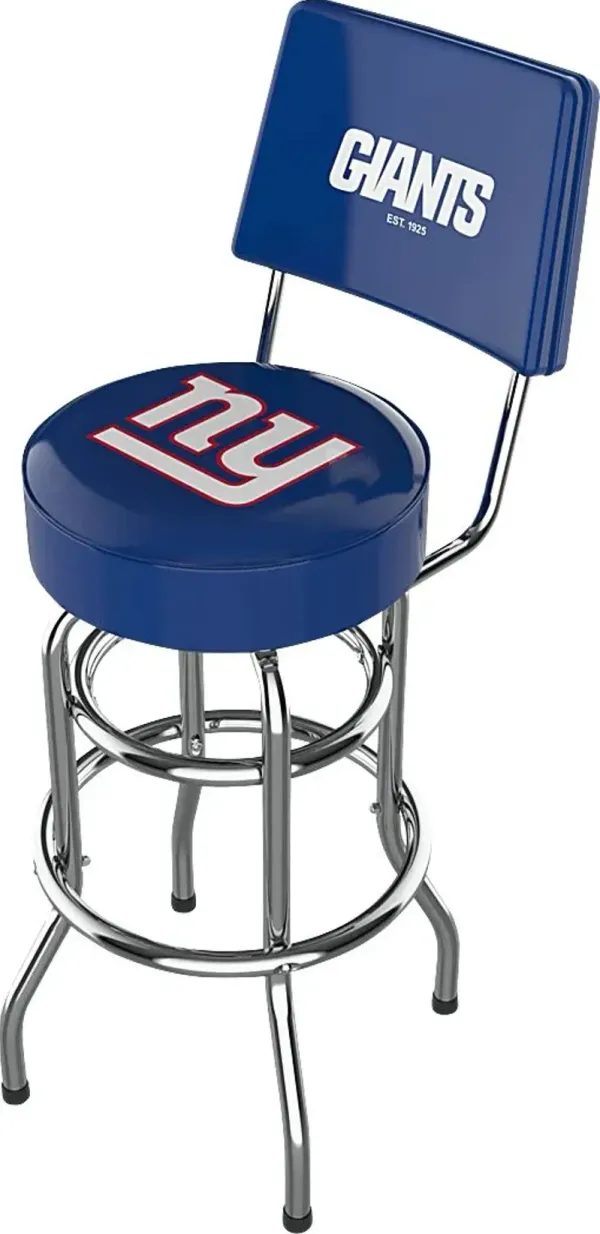 New York Giants Blue Swivel Barstool with Back
