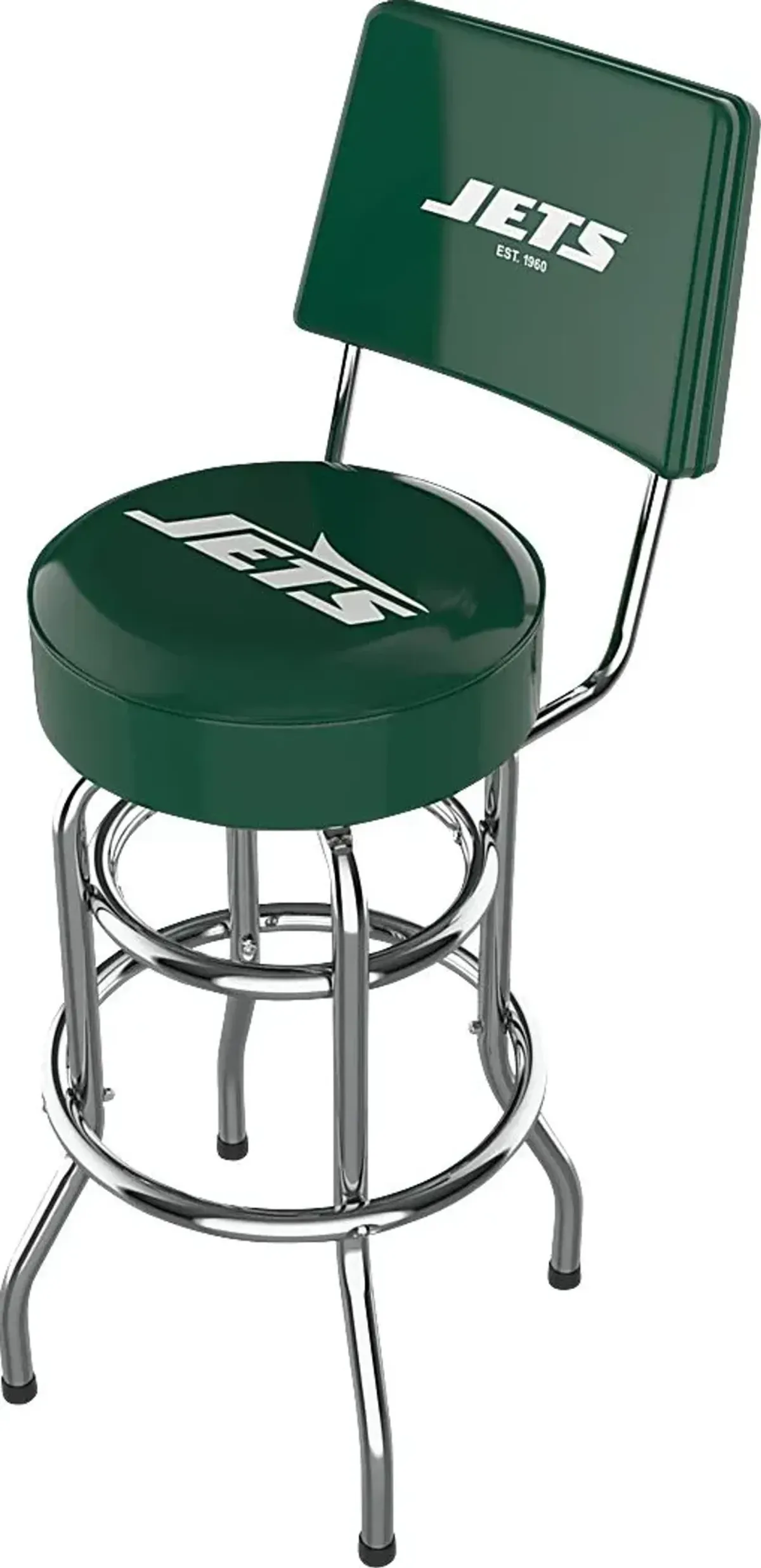 New York Jets Green Swivel Barstool with Back