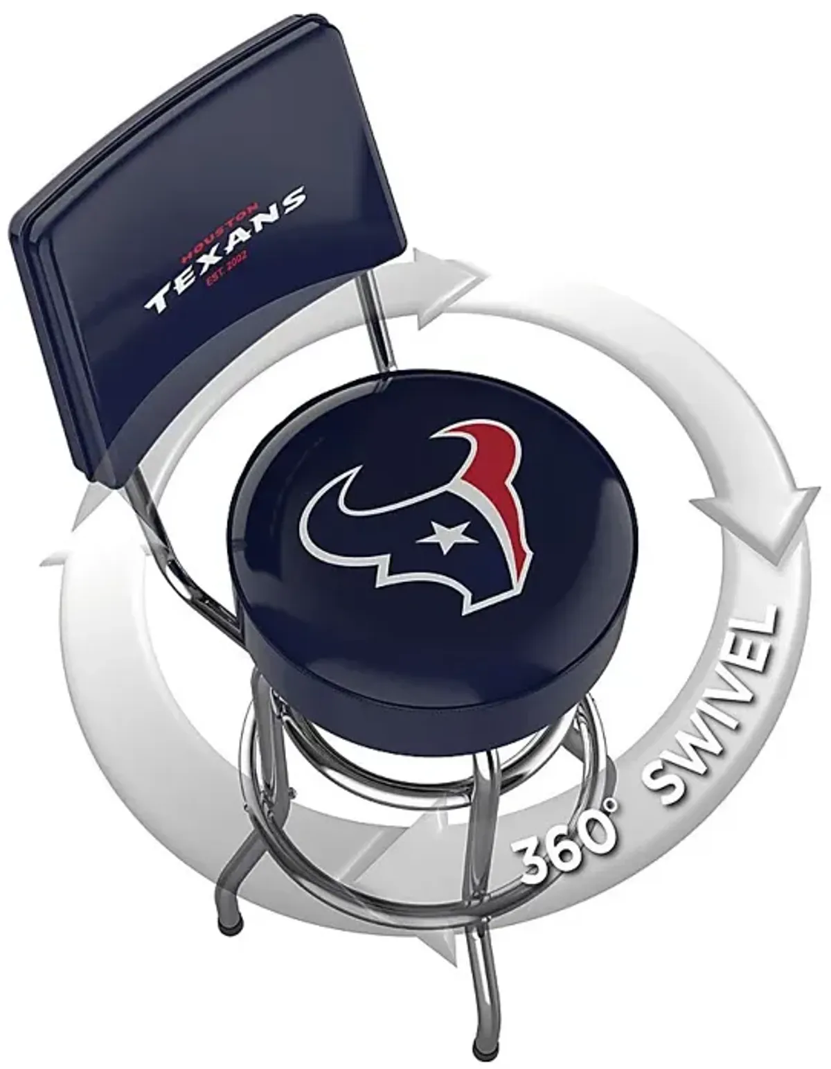 Houston Texans Blue Swivel Barstool with Back