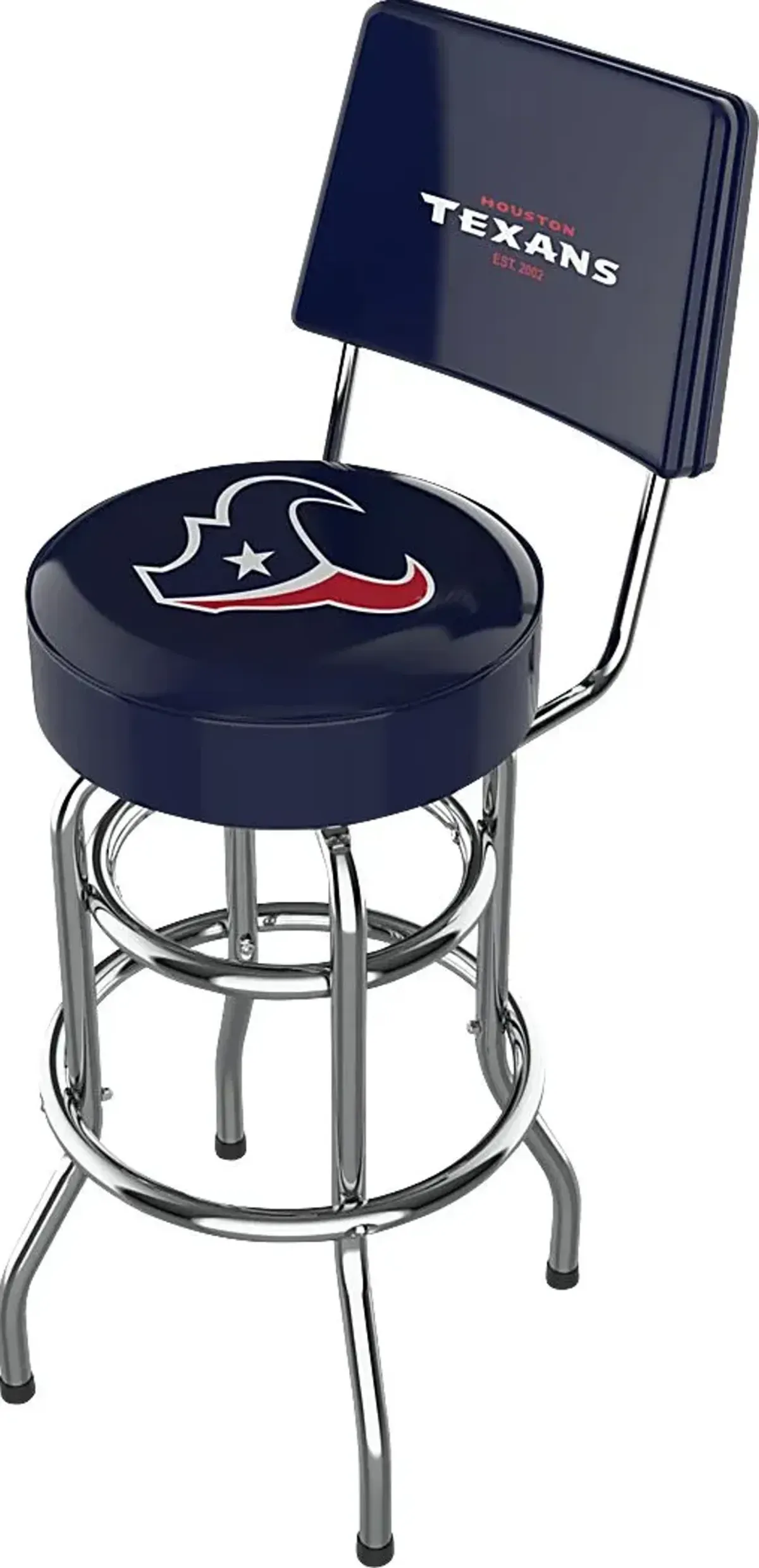 Houston Texans Blue Swivel Barstool with Back