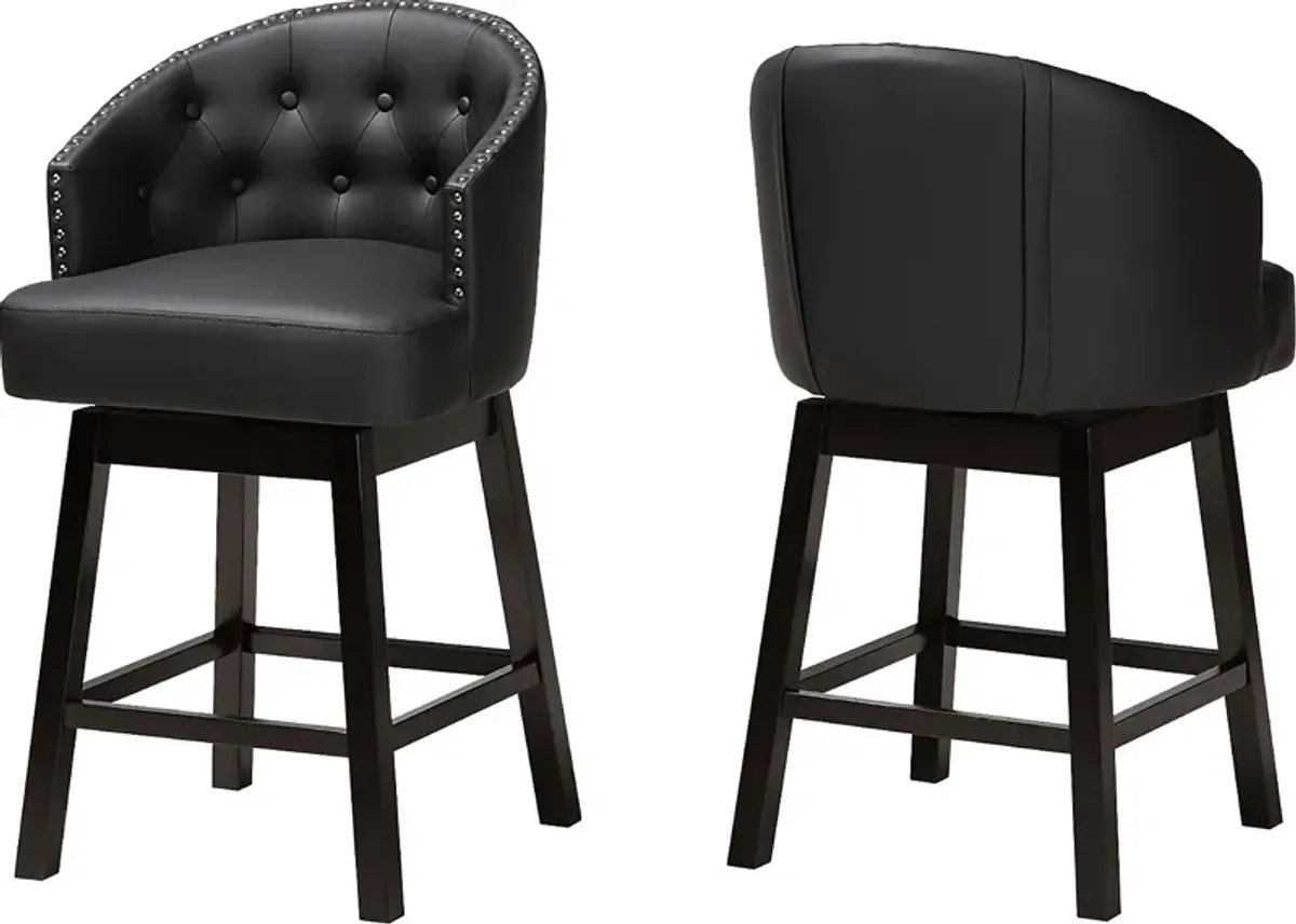 Armourdale Black Swivel Counter Stool, Set of 2