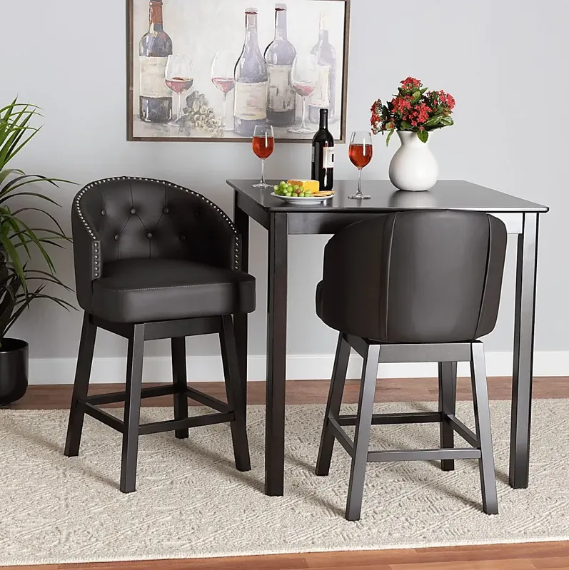 Armourdale Dark Brown Swivel Counter Stool, Set of 2