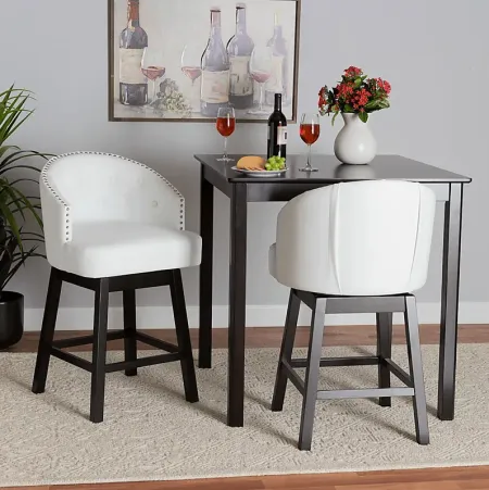 Armourdale White Swivel Counter Stool, Set of 2