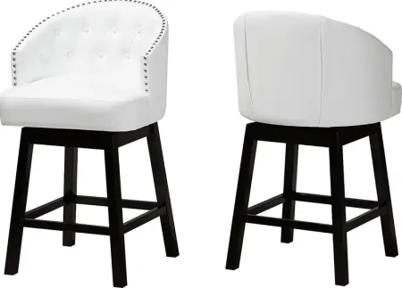 Armourdale White Swivel Counter Stool, Set of 2