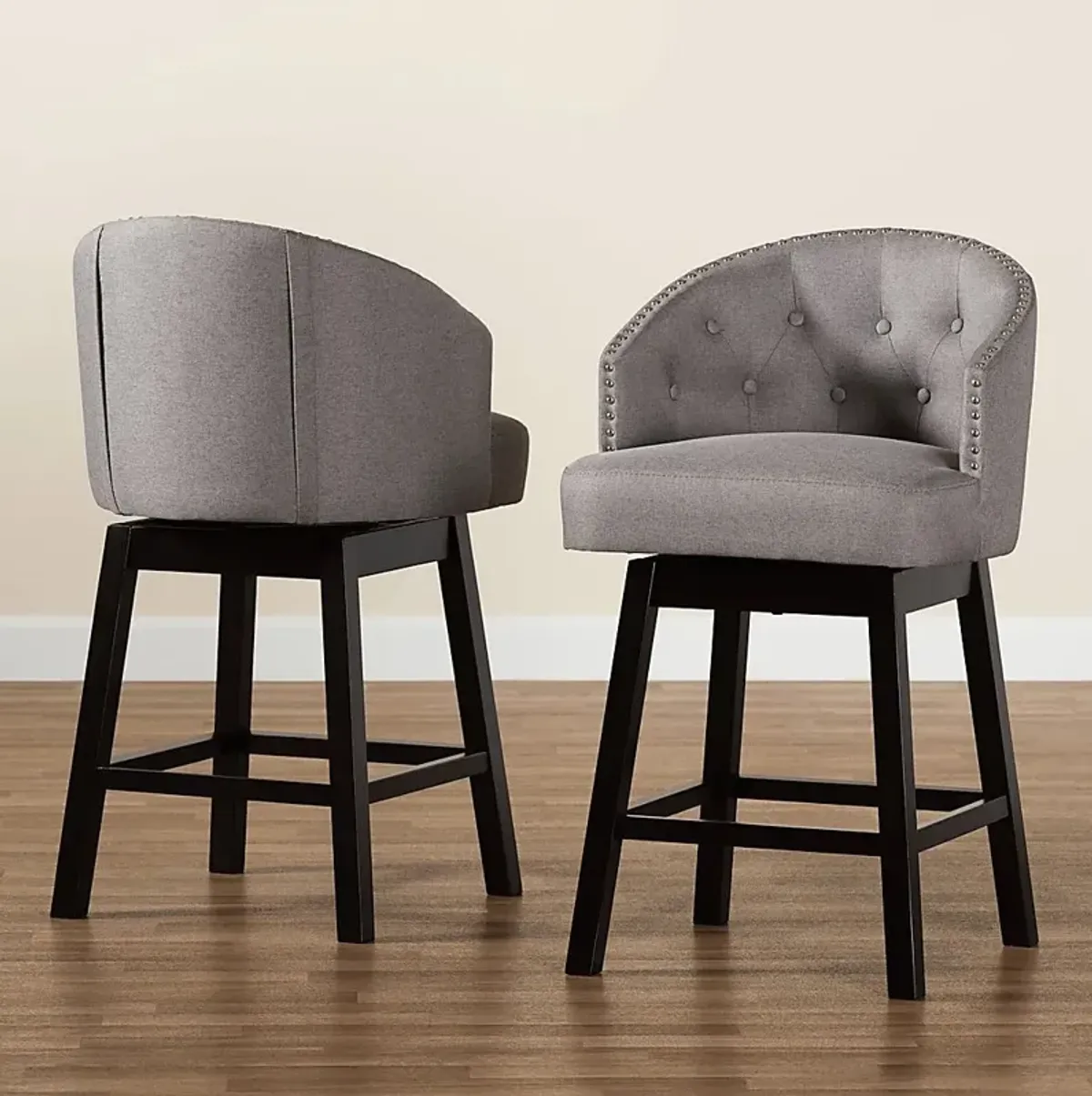 Armourdale Gray Swivel Counter Stool, Set of 2