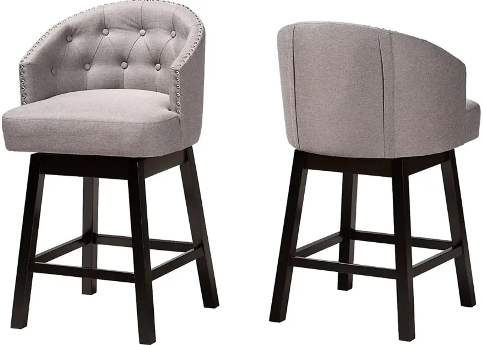 Armourdale Gray Swivel Counter Stool, Set of 2