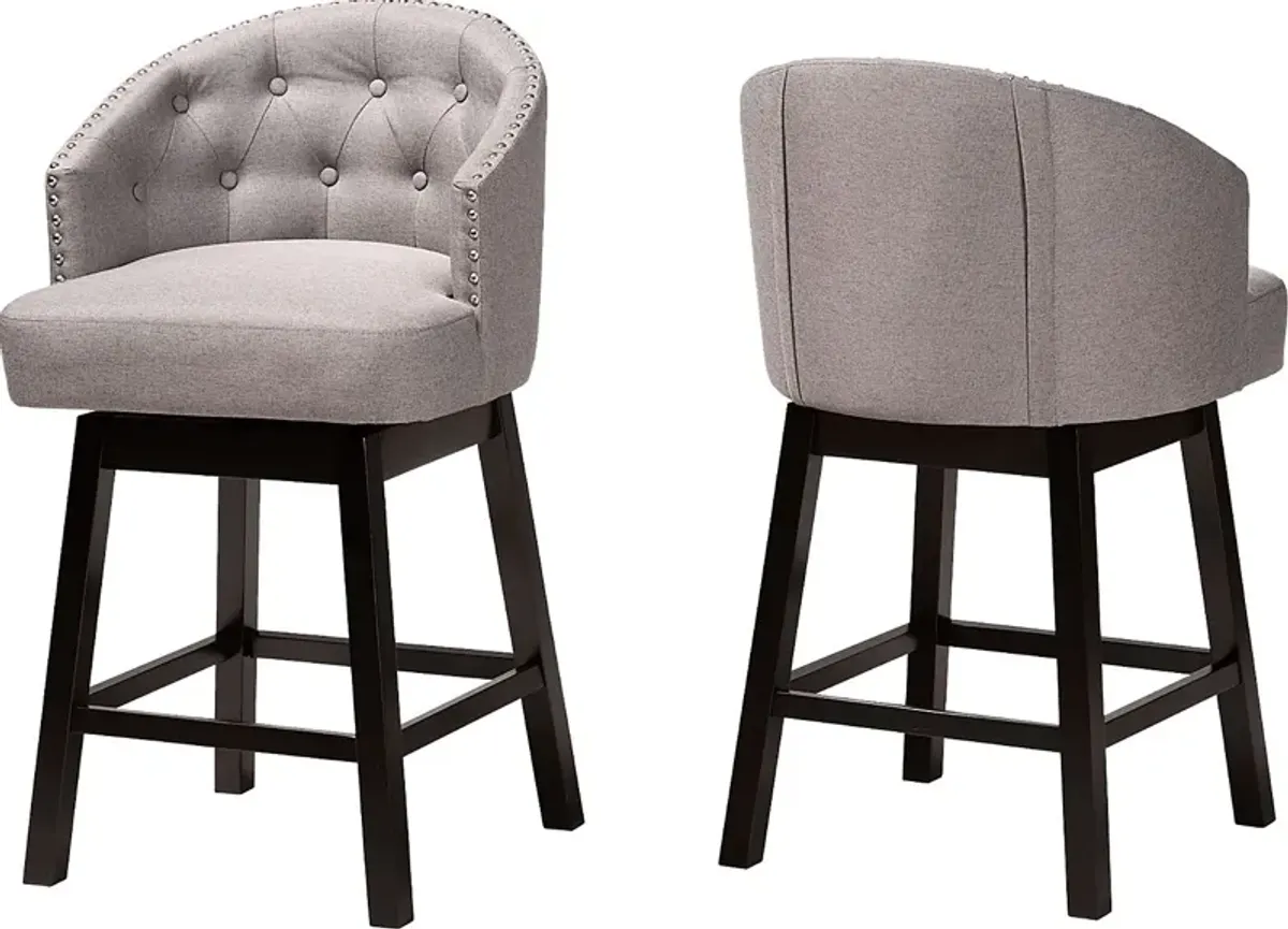 Armourdale Gray Swivel Counter Stool, Set of 2