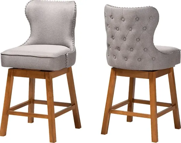 Nylic Gray Swivel Counter Stool, Set of 2