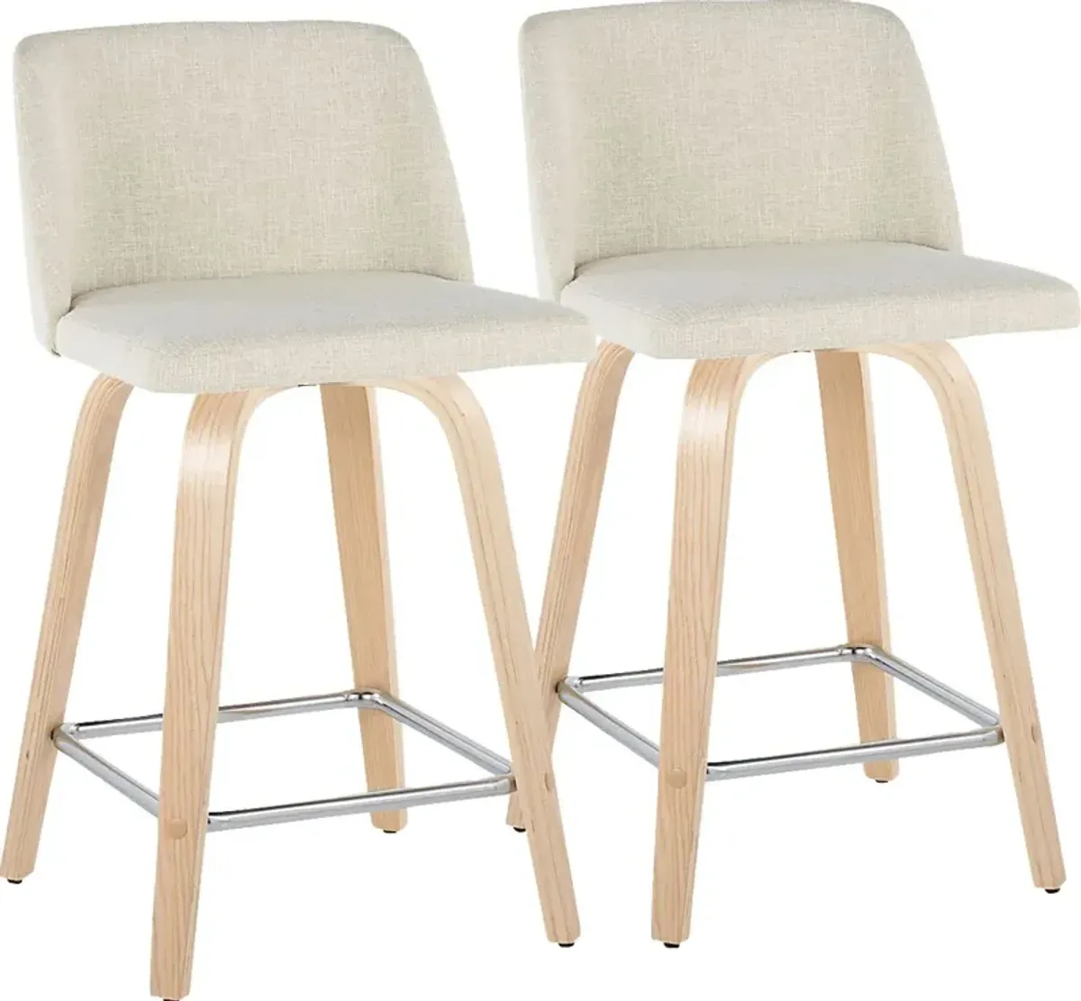 Wymering I Cream Swivel Counter Height Stool, Set of 2