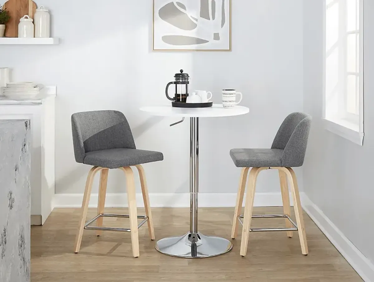 Wymering I Gray Swivel Counter Height Stool, Set of 2