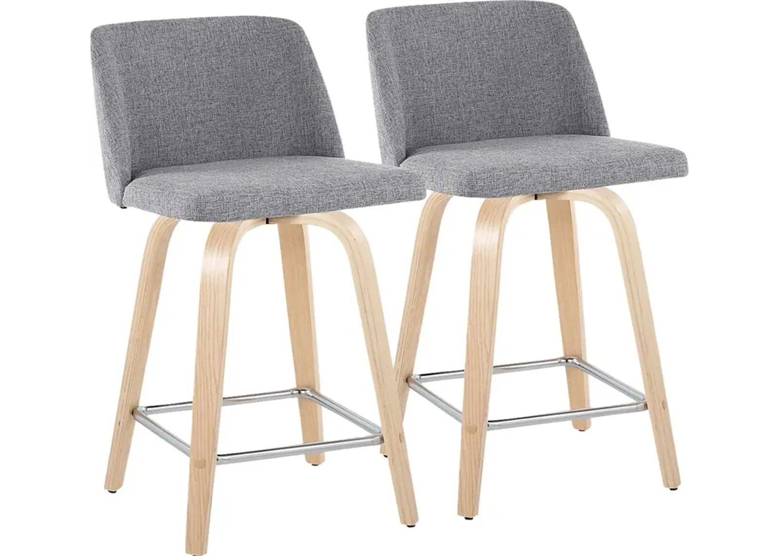 Wymering I Gray Swivel Counter Height Stool, Set of 2