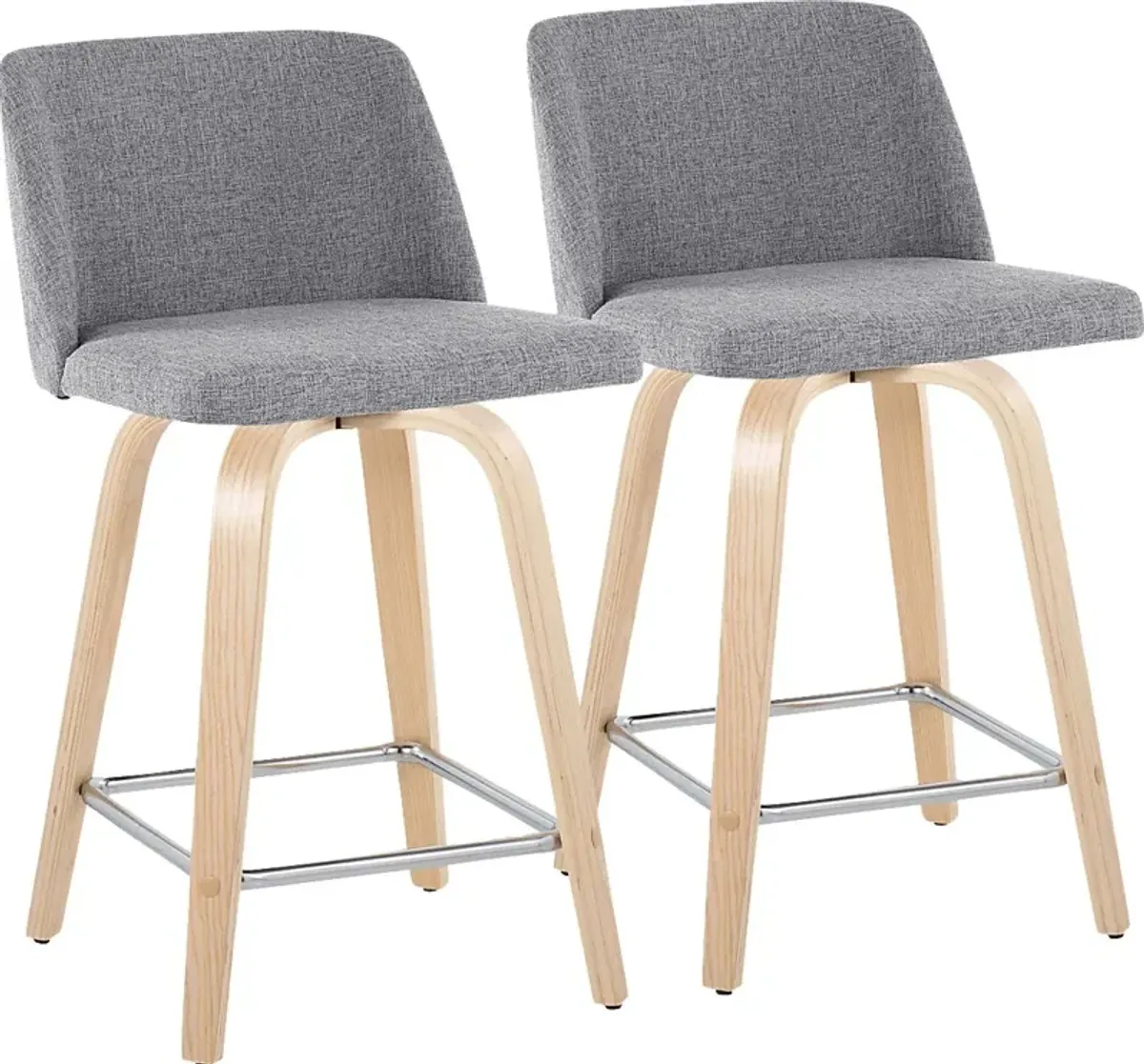 Wymering I Gray Swivel Counter Height Stool, Set of 2