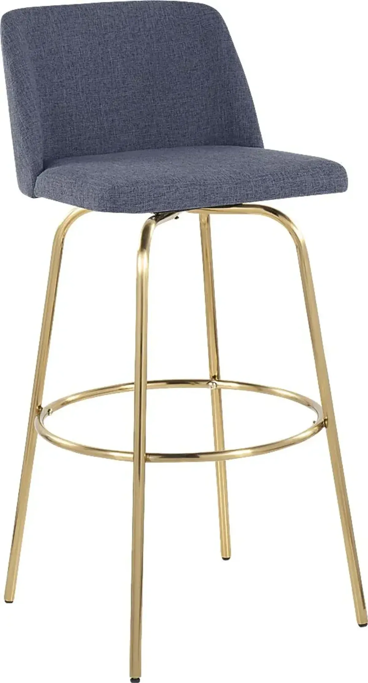 Wymering II Blue Swivel Barstool, Set of 2