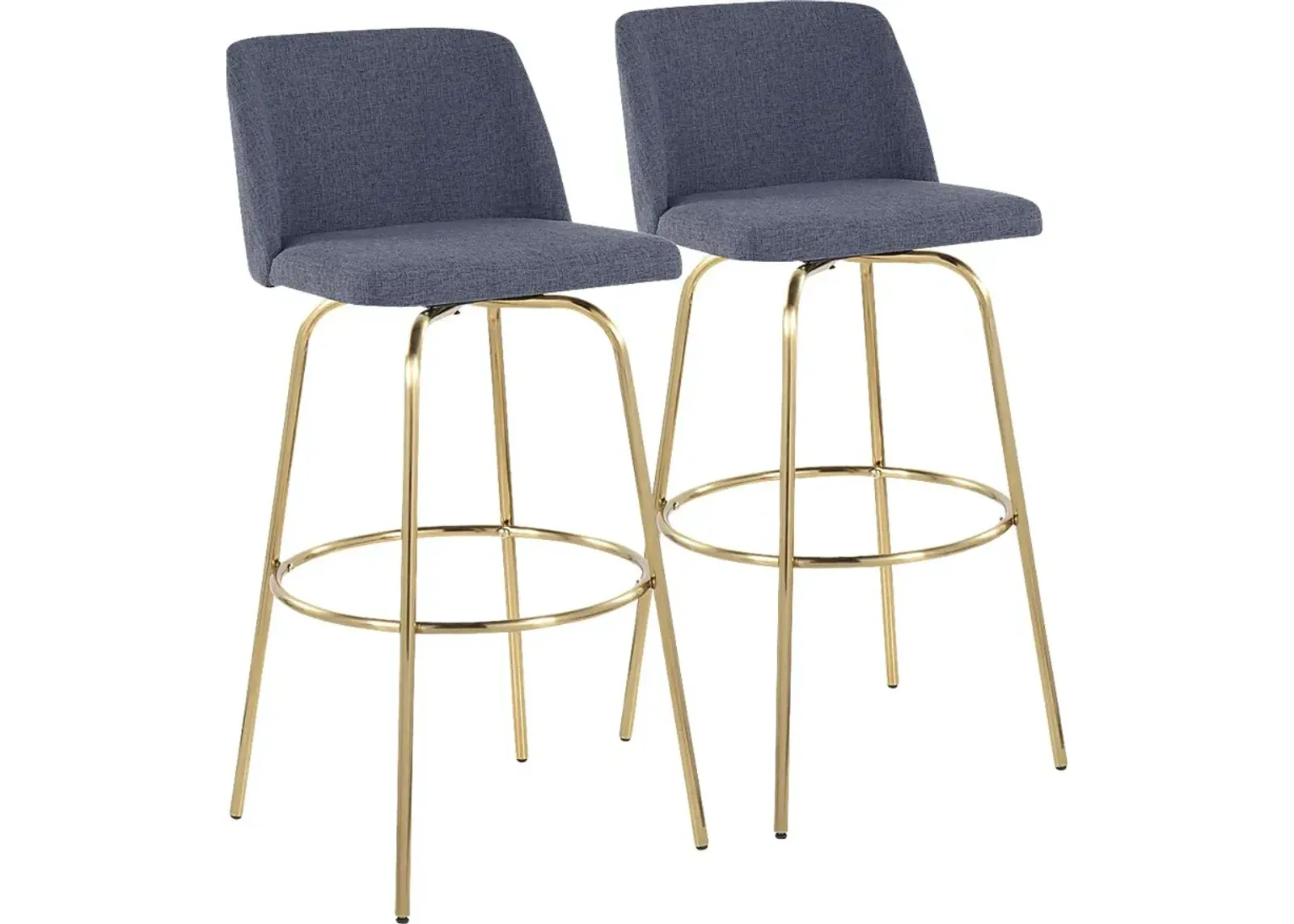 Wymering II Blue Swivel Barstool, Set of 2