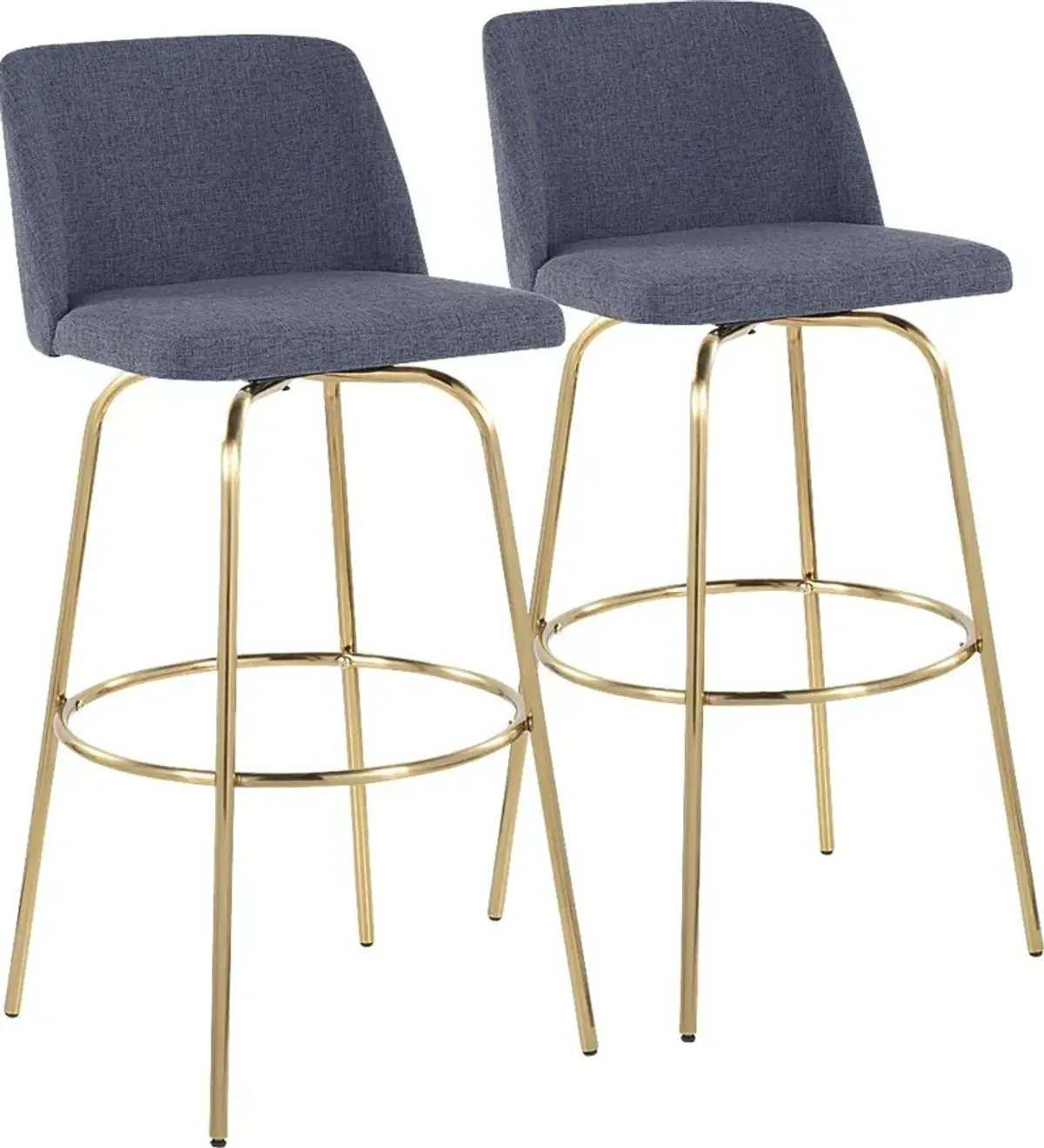 Wymering II Blue Swivel Barstool, Set of 2