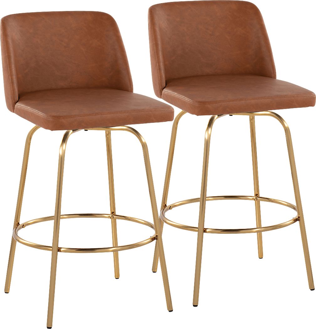 Wymering II Camel Swivel Barstool, Set of 2