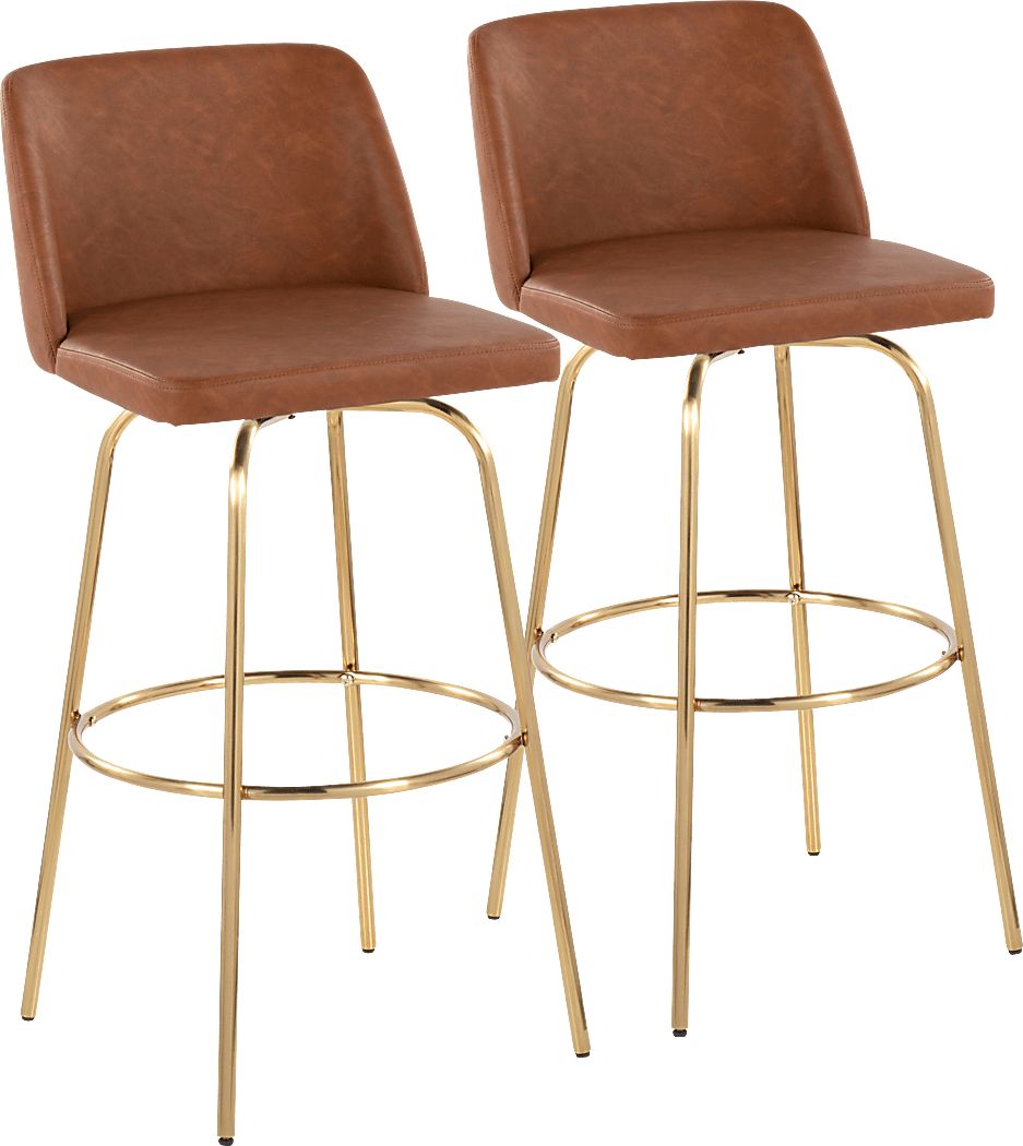 Wymering II Camel Swivel Barstool, Set of 2