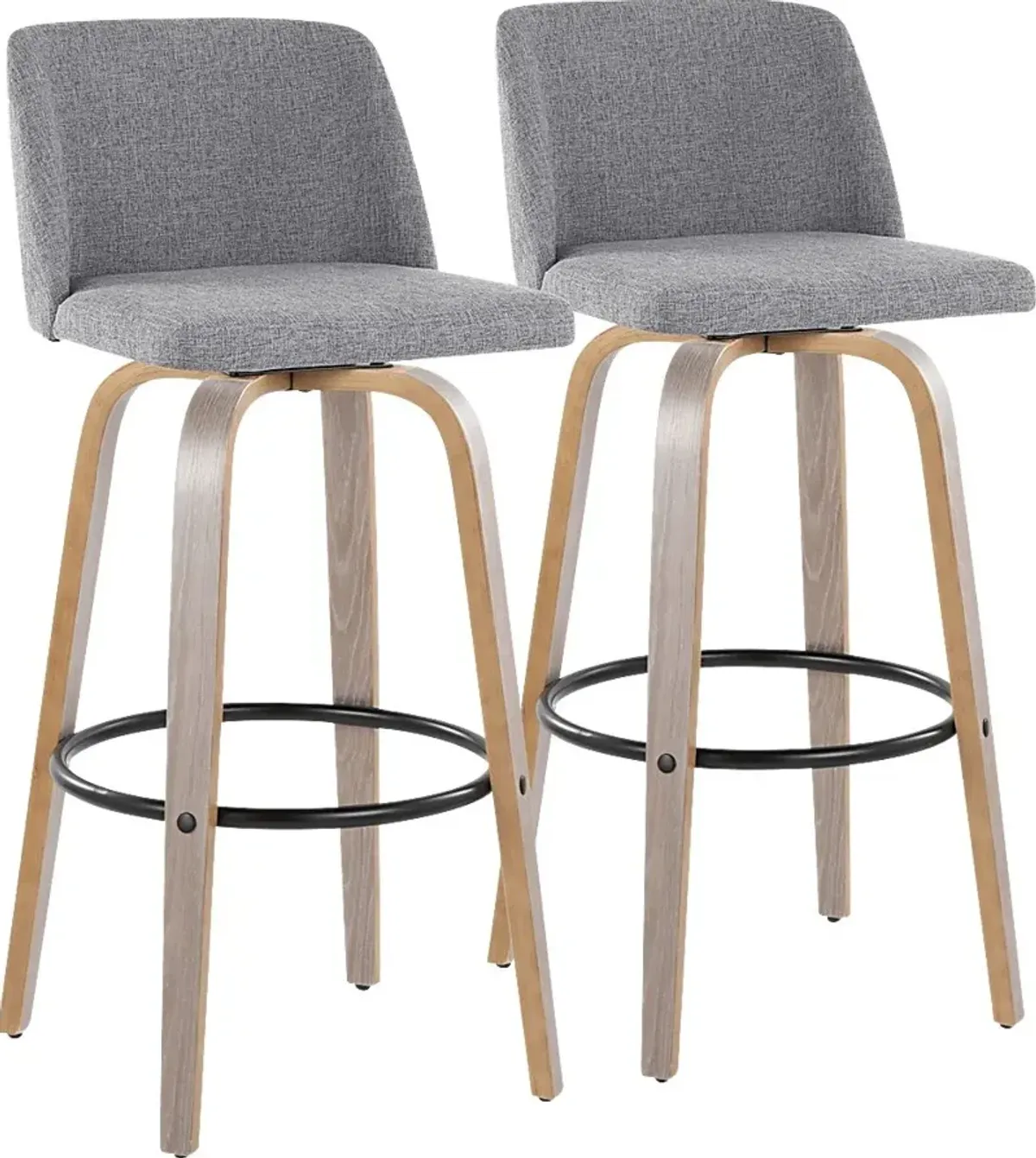 Wymering III Gray Swivel Barstool, Set of 2